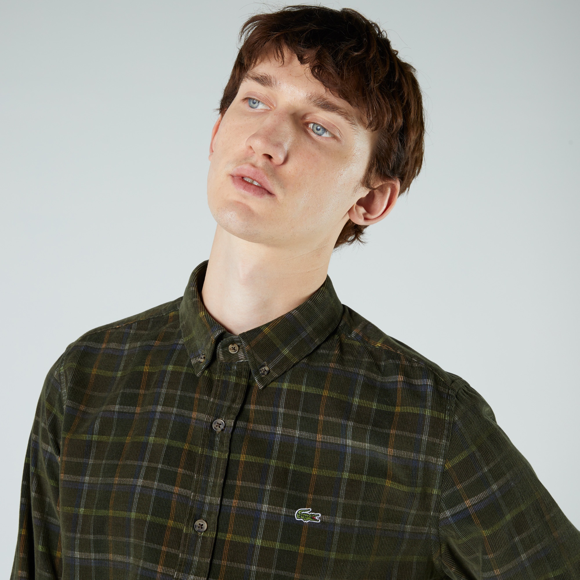 Lacoste Erkek Slim Fit Ekose Yeşil Gömlek