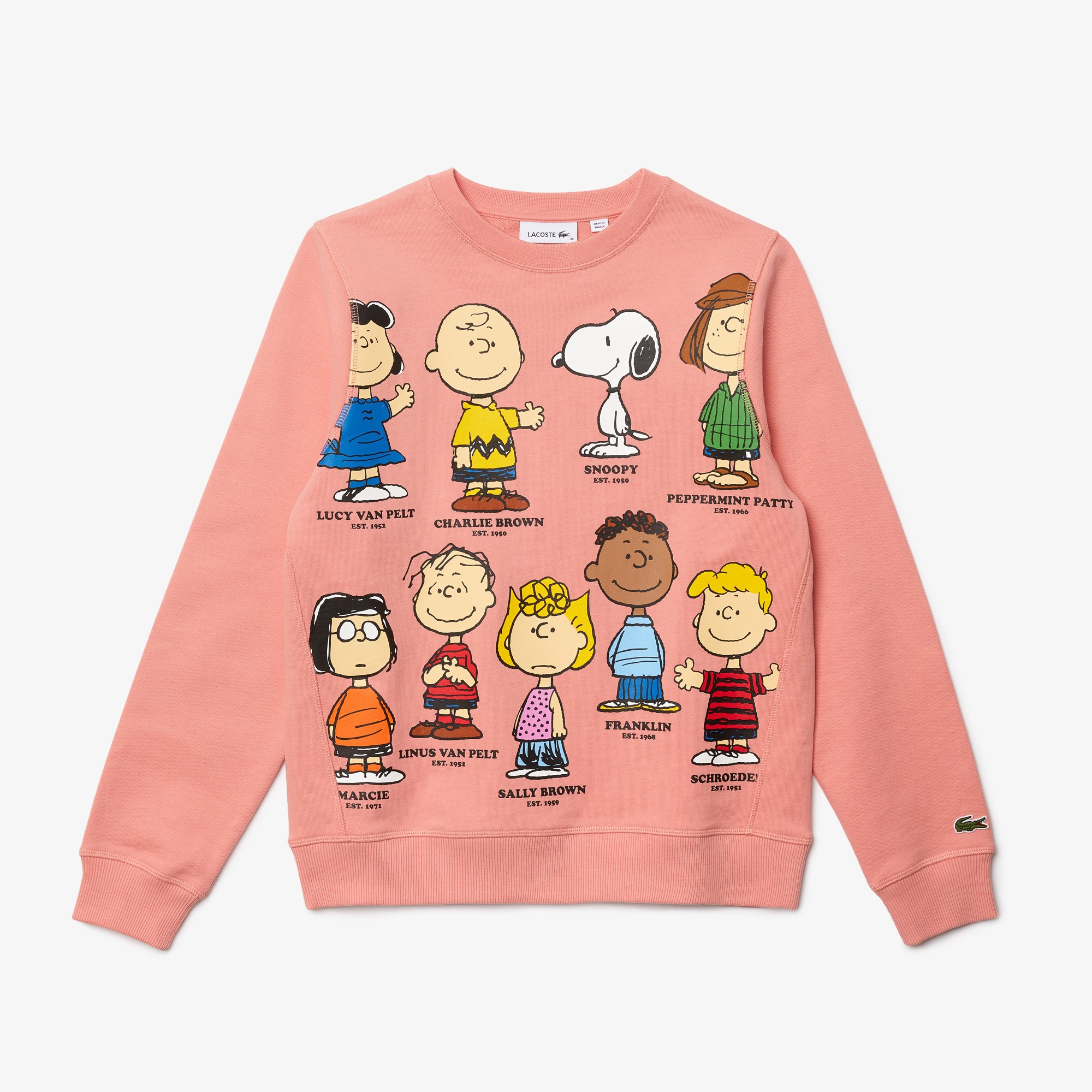 Lacoste X Peanuts Kadın Regular Fit Bisiklet Yaka Baskılı Pembe Sweatshirt