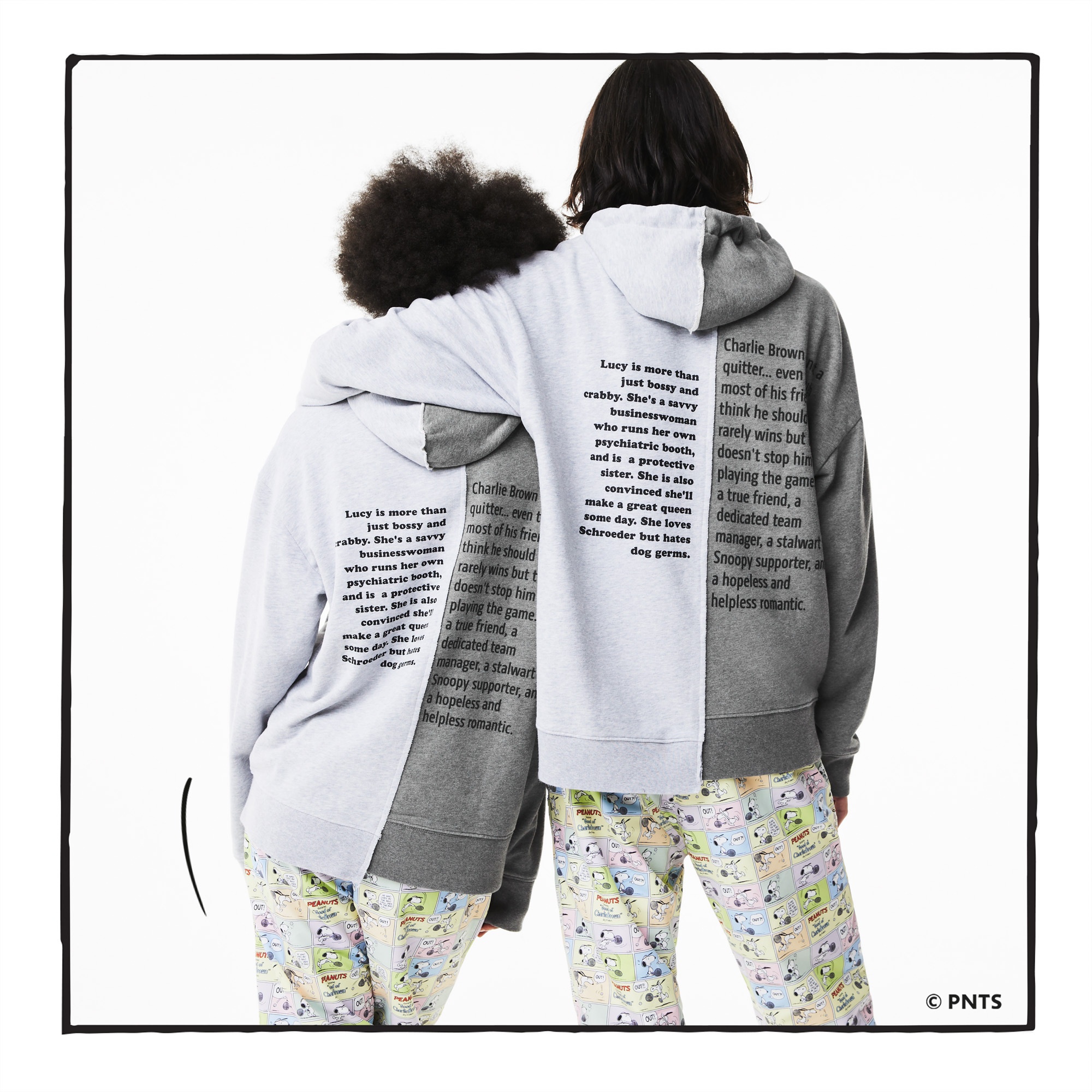 Lacoste X Peanuts Unisex Loose Fit Kapüşonlu Desenli Gri Sweatshirt