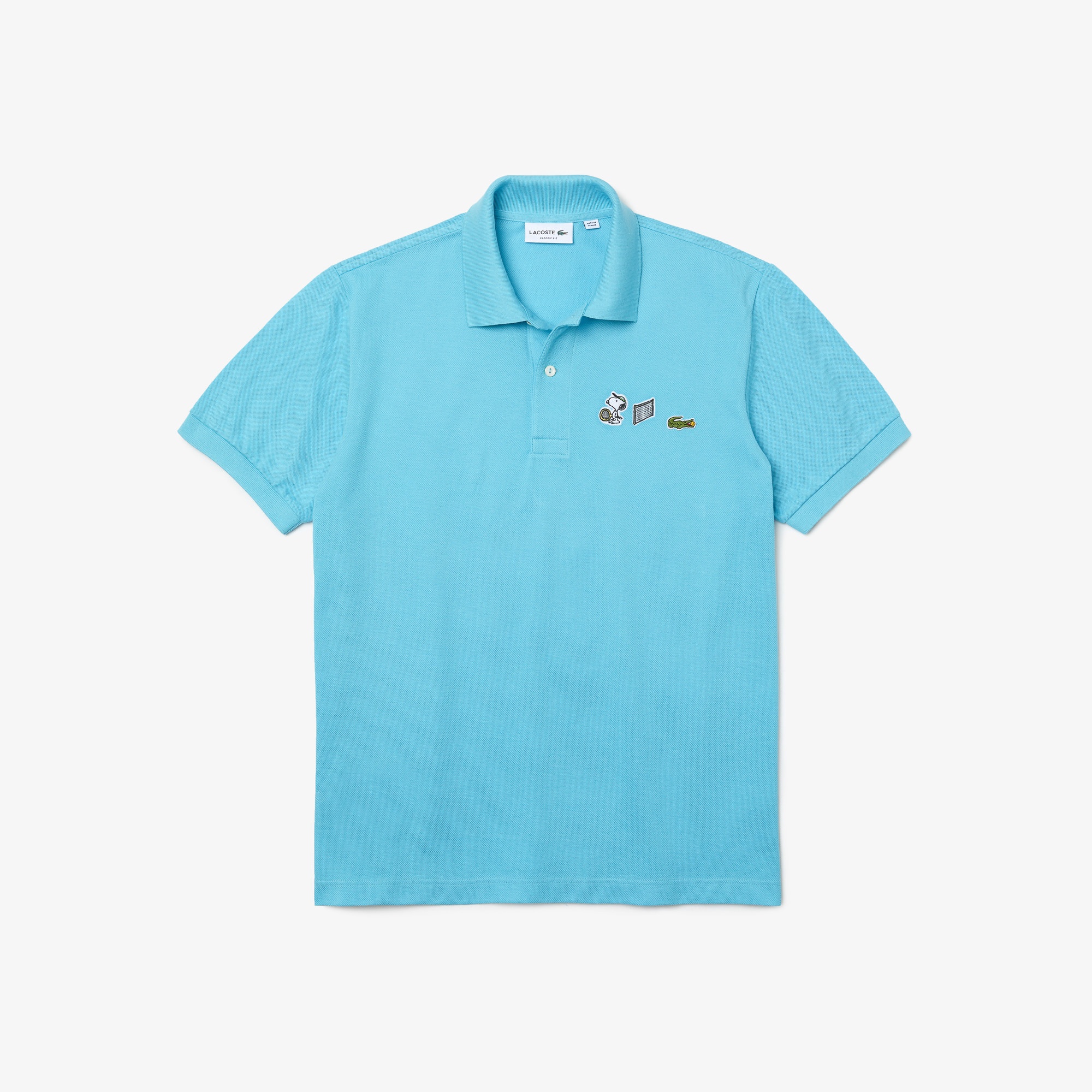Lacoste X Peanuts Erkek Relaxed Fit Desenli Mavi Polo