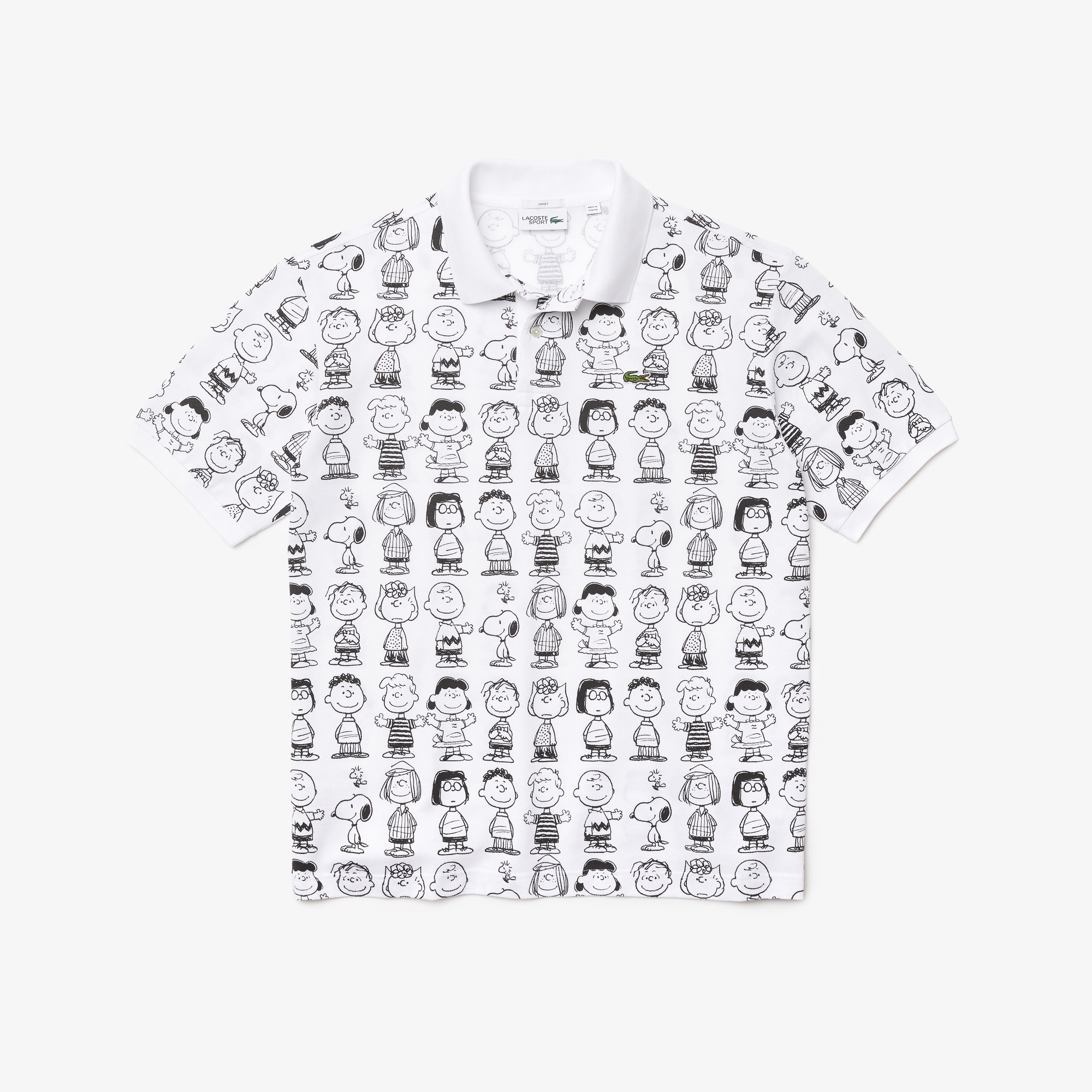 Lacoste X Peanuts Unisex Loose Fit Desenli Beyaz Polo