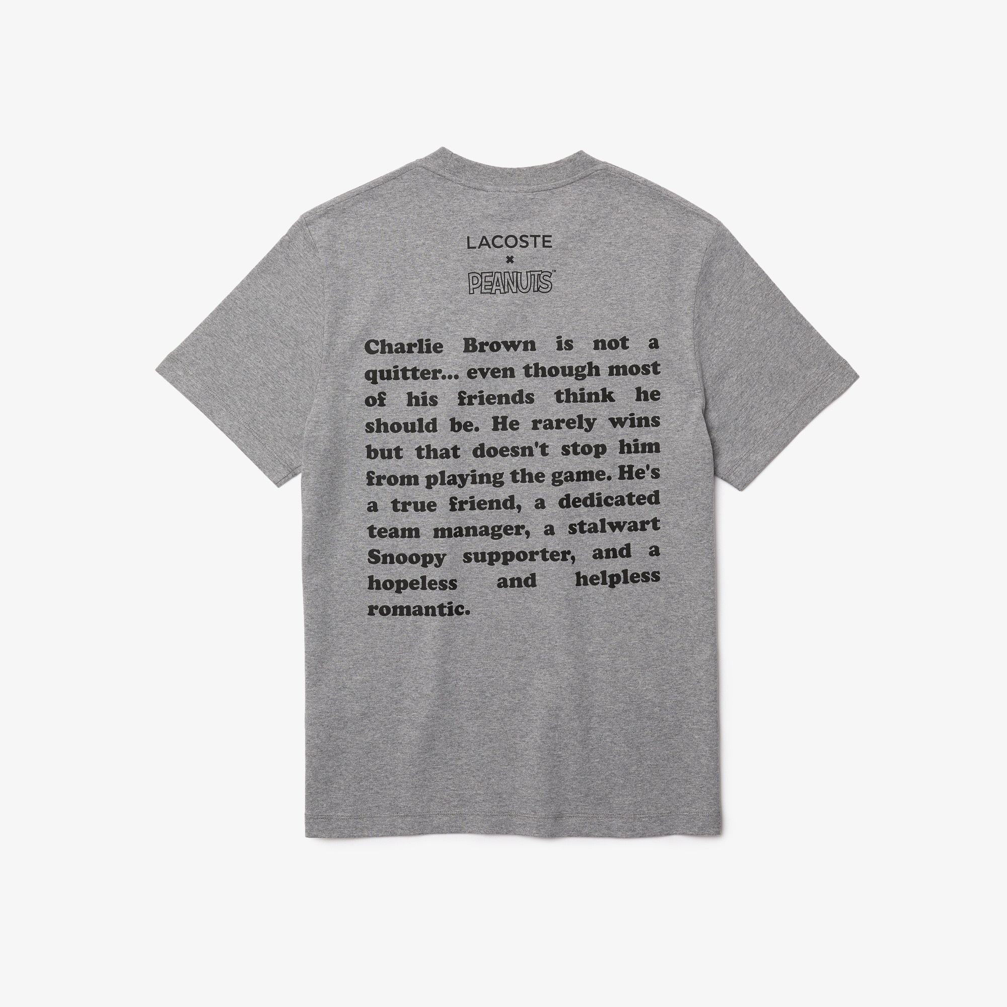 Lacoste X Peanuts Erkek Regular Fit Bisiklet Yaka Baskılı Gri T-Shirt