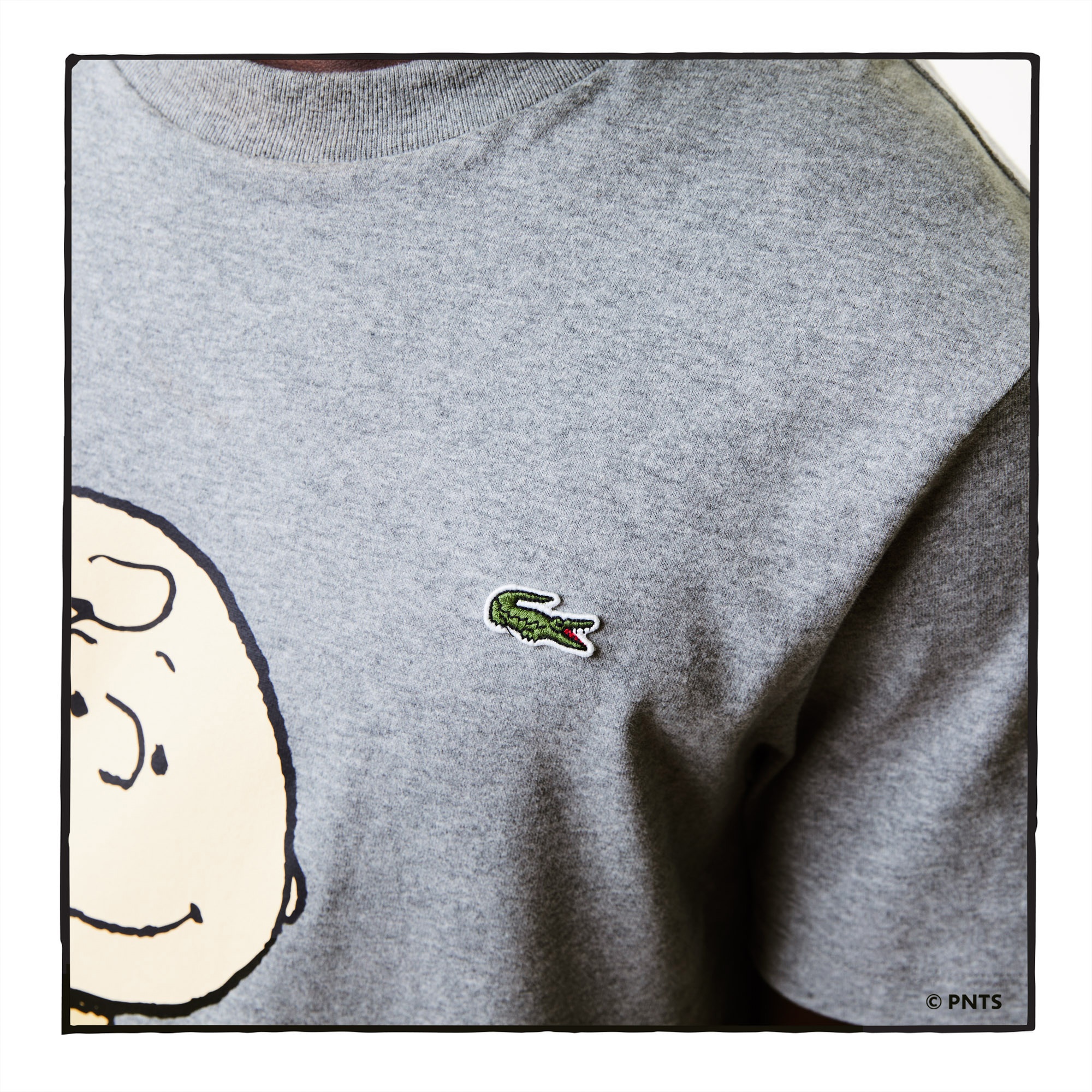 Lacoste X Peanuts Erkek Regular Fit Bisiklet Yaka Baskılı Gri T-Shirt