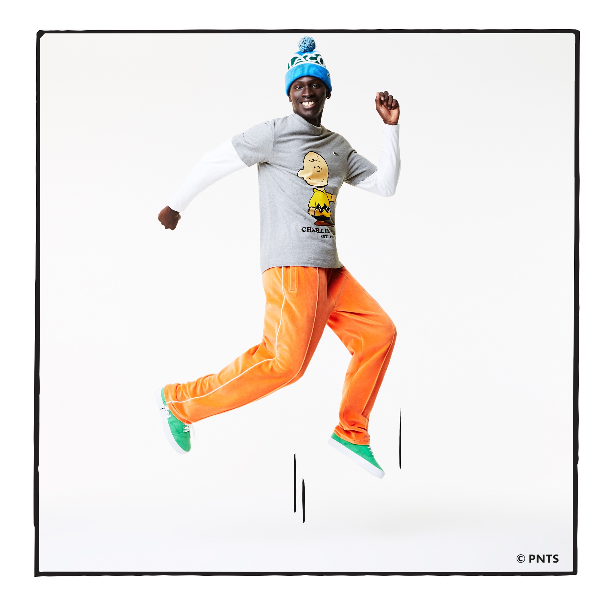 Lacoste X Peanuts Erkek Regular Fit Bisiklet Yaka Baskılı Gri T-Shirt