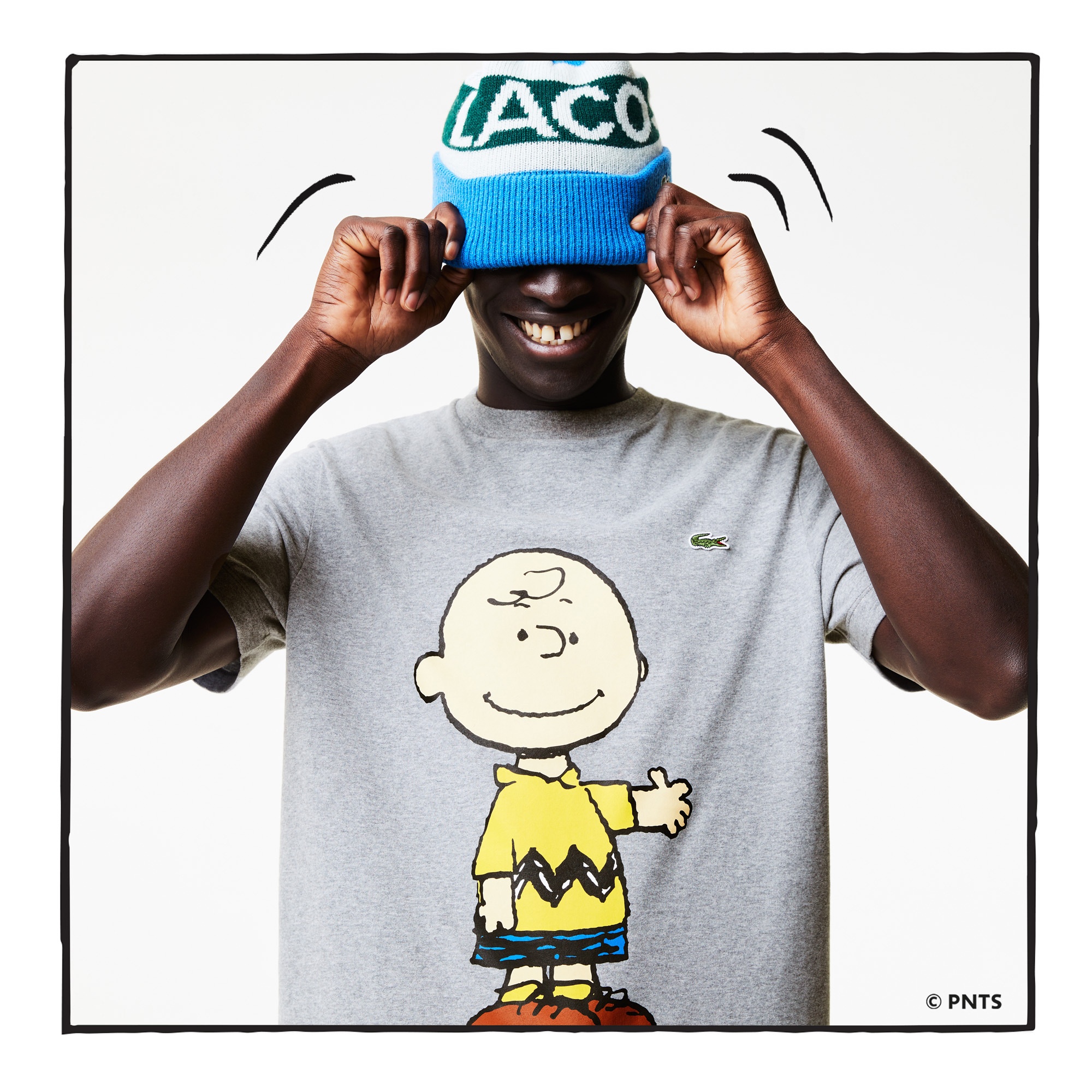Lacoste X Peanuts Erkek Regular Fit Bisiklet Yaka Baskılı Gri T-Shirt