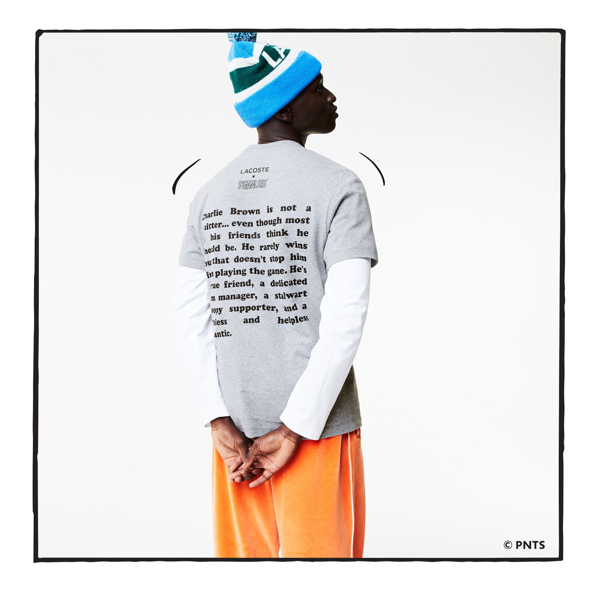 Lacoste X Peanuts Erkek Regular Fit Bisiklet Yaka Baskılı Gri T-Shirt