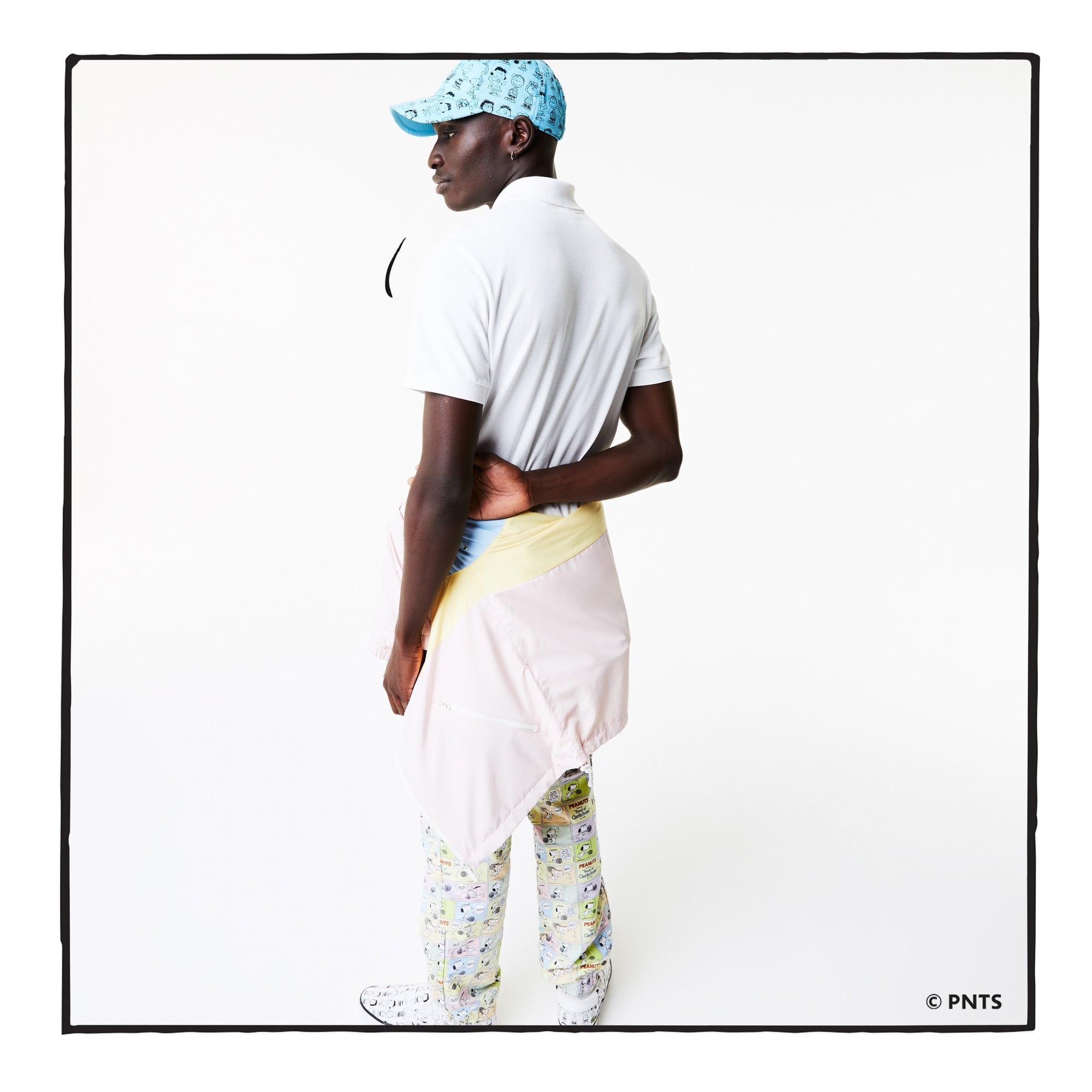 Lacoste X Peanuts Erkek Relaxed Fit Desenli Beyaz Polo