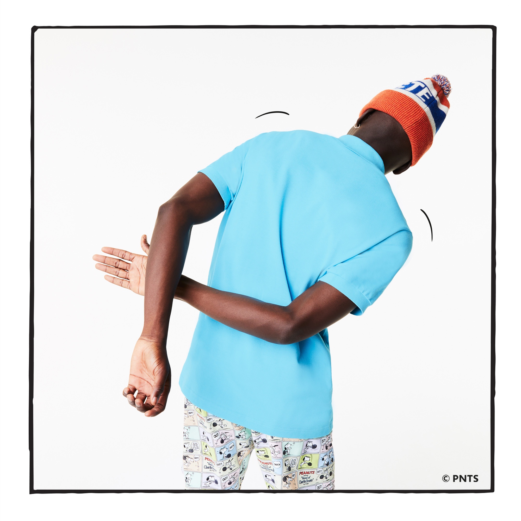 Lacoste X Peanuts Erkek Relaxed Fit Desenli Mavi Polo