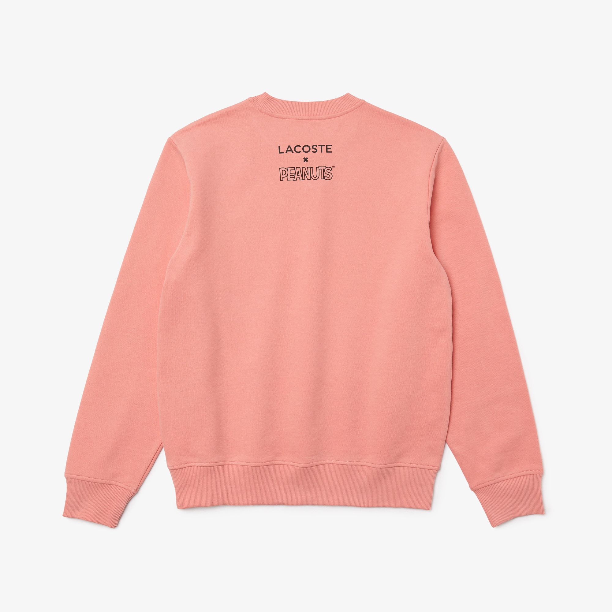 Lacoste X Peanuts Unisex Classic Fit Bisiklet Yaka Desenli Pembe Sweatshirt