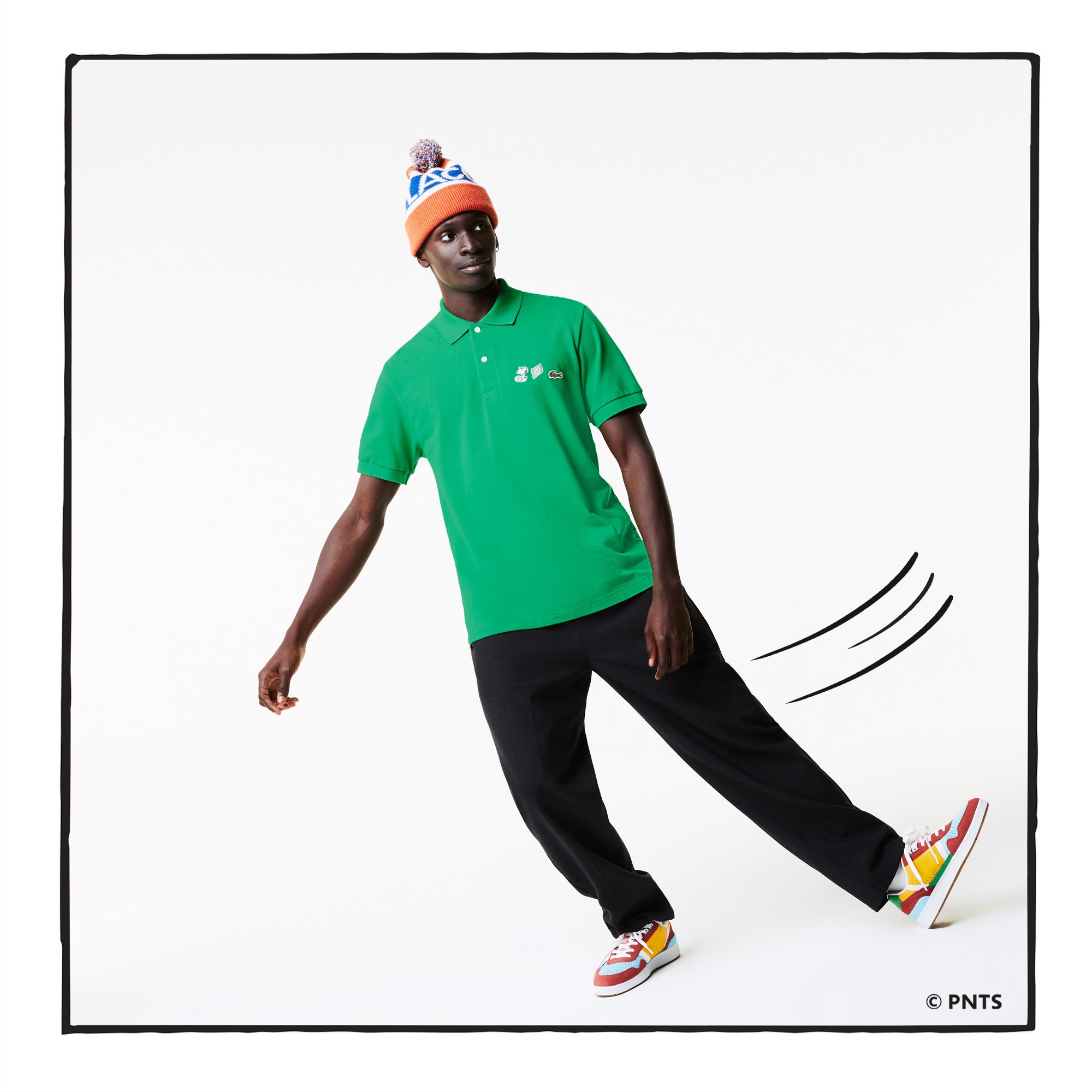 Lacoste X Peanuts Erkek Relaxed Fit Desenli Yeşil Polo