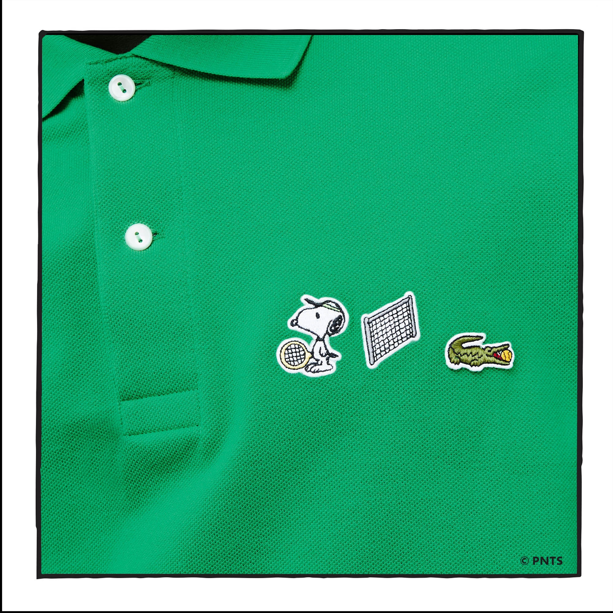 Lacoste X Peanuts Erkek Relaxed Fit Desenli Yeşil Polo