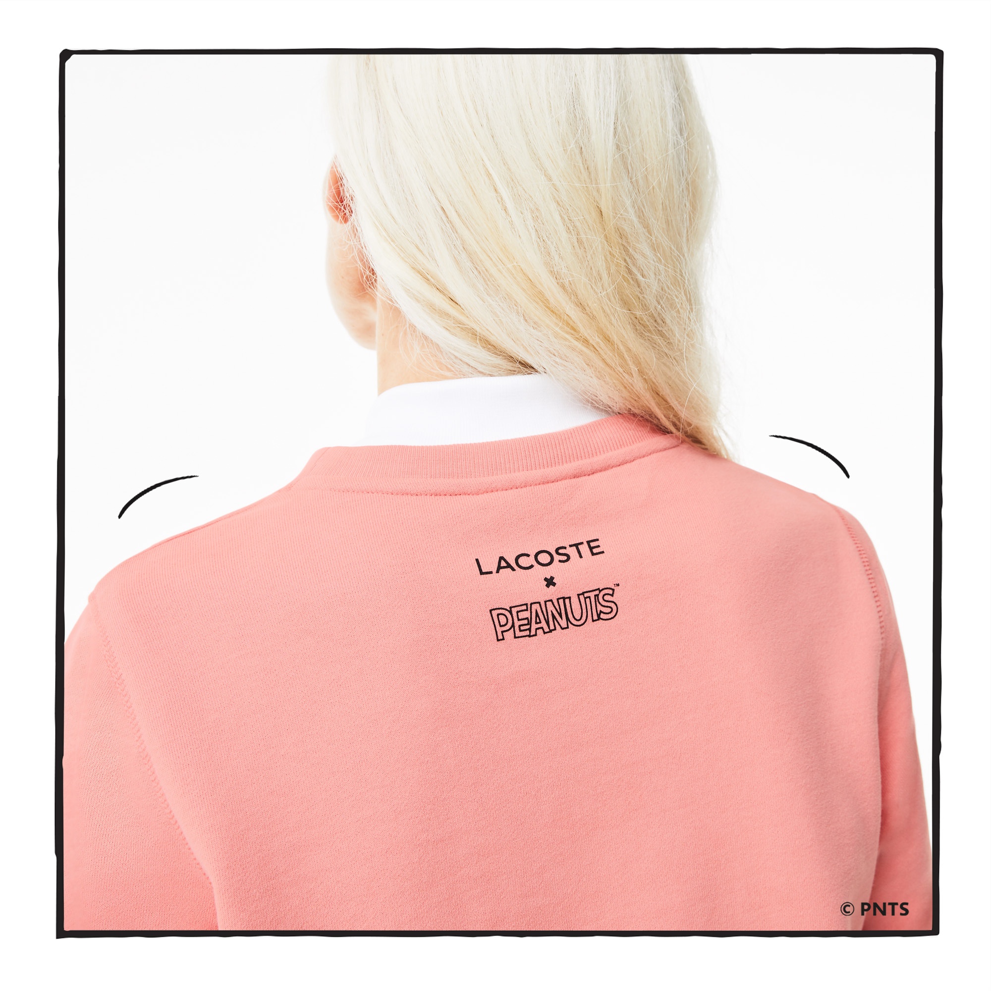 Lacoste X Peanuts Kadın Regular Fit Bisiklet Yaka Baskılı Pembe Sweatshirt