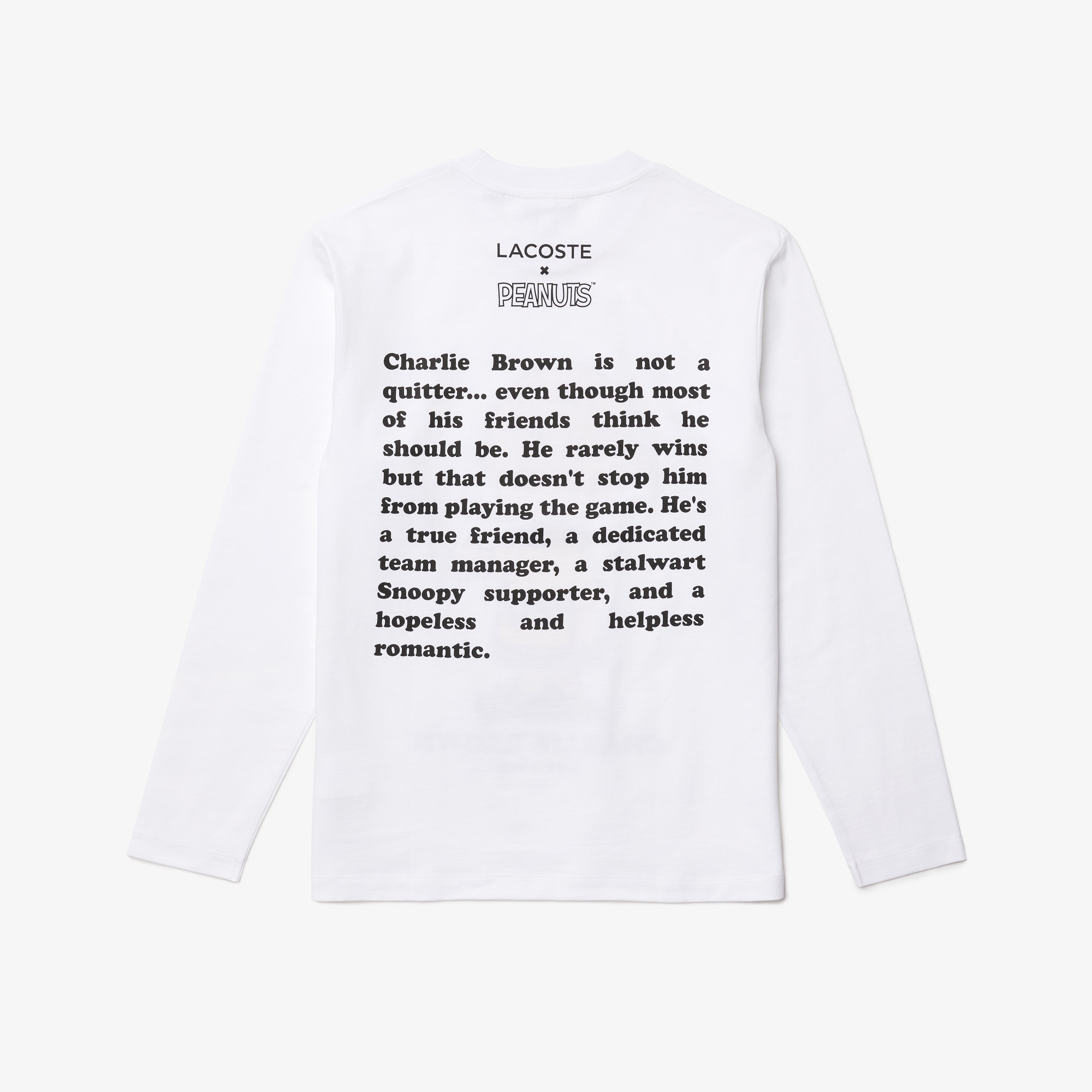 Lacoste X Peanuts Erkek Regular Fit Uzun Kollu Bisiklet Yaka Baskılı Beyaz T-Shirt
