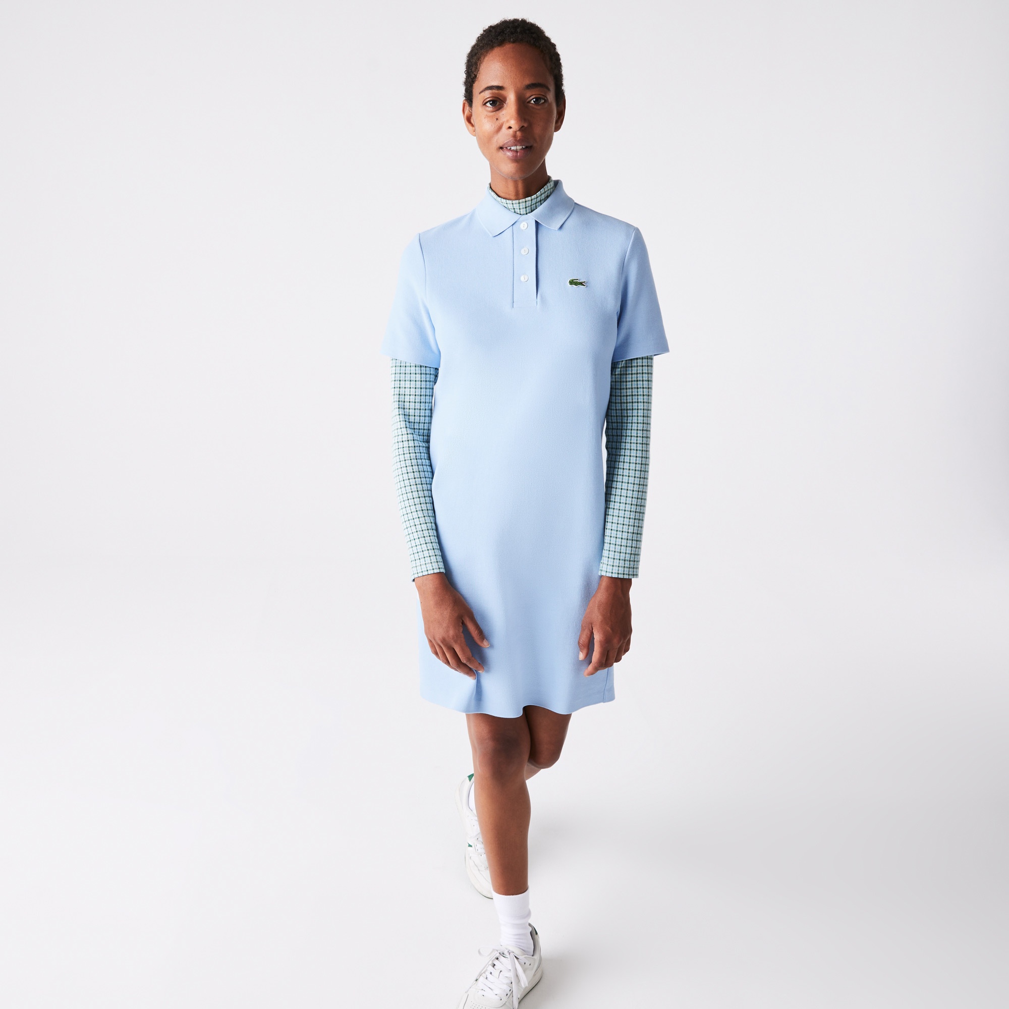 Lacoste Kadın Regular Fit Kısa Kollu Polo Yaka Mavi Elbise