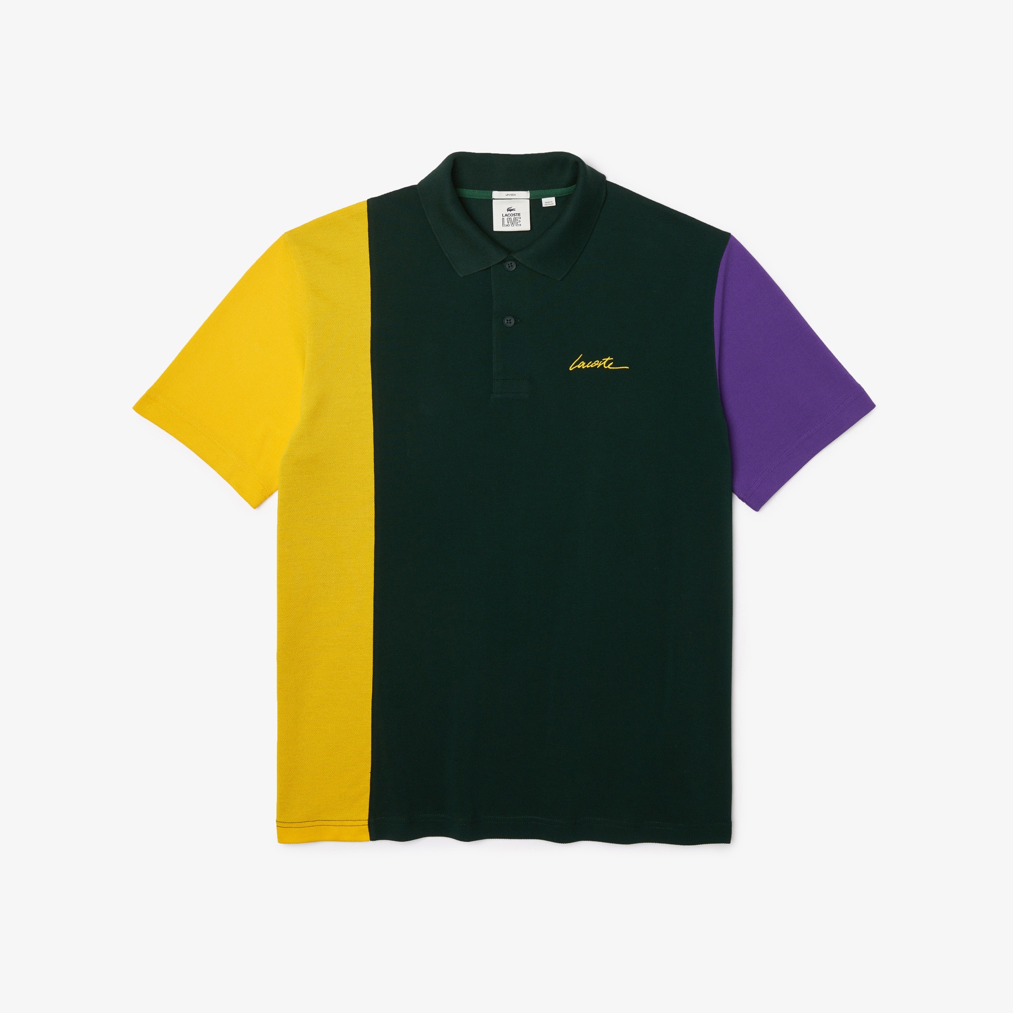 Lacoste L!VE Unisex Loose Fit Renk Bloklu Renkli Polo