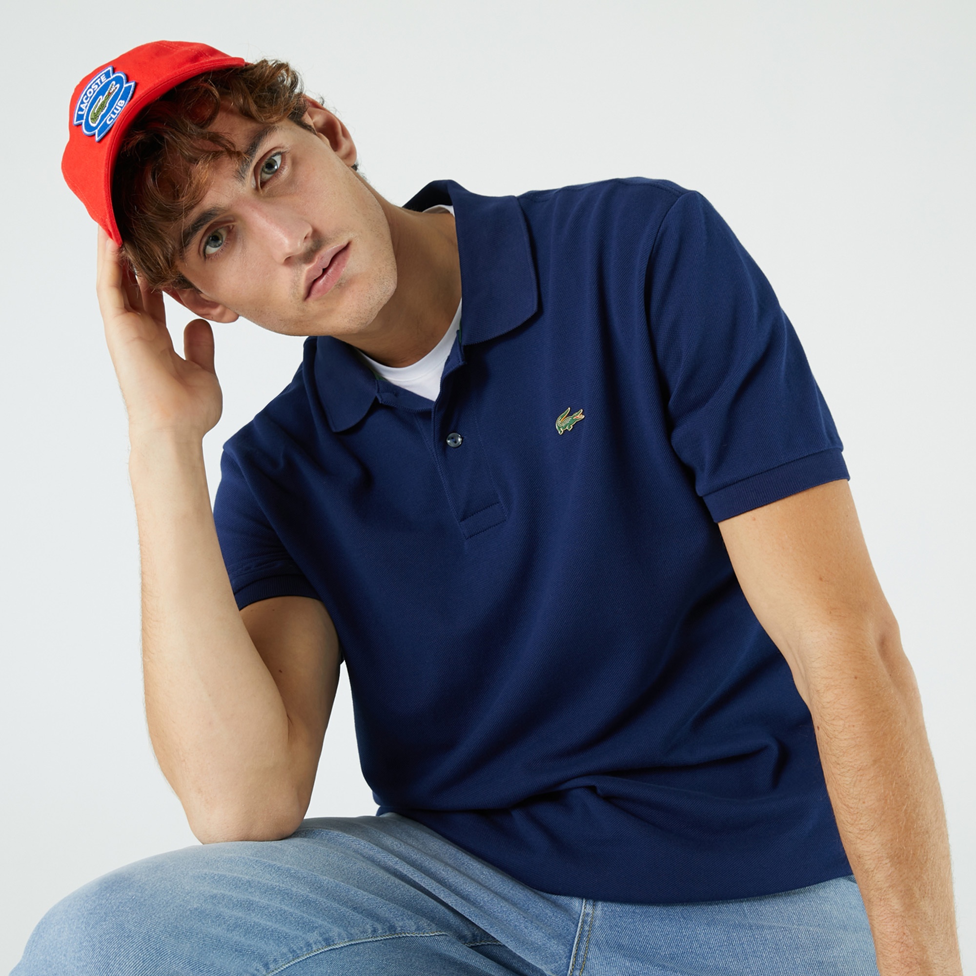 Lacoste L!VE Unisex Loose Fit Lacivert Polo