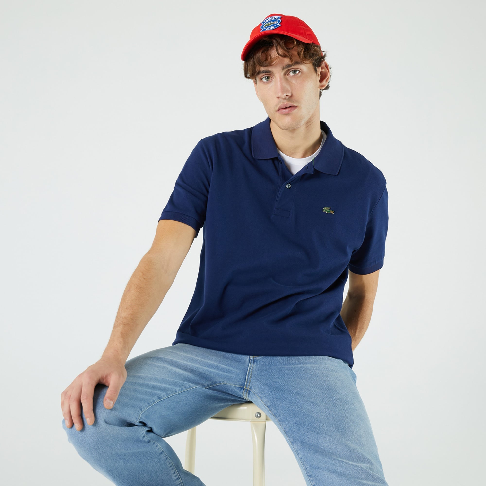 Lacoste L!VE Unisex Loose Fit Lacivert Polo