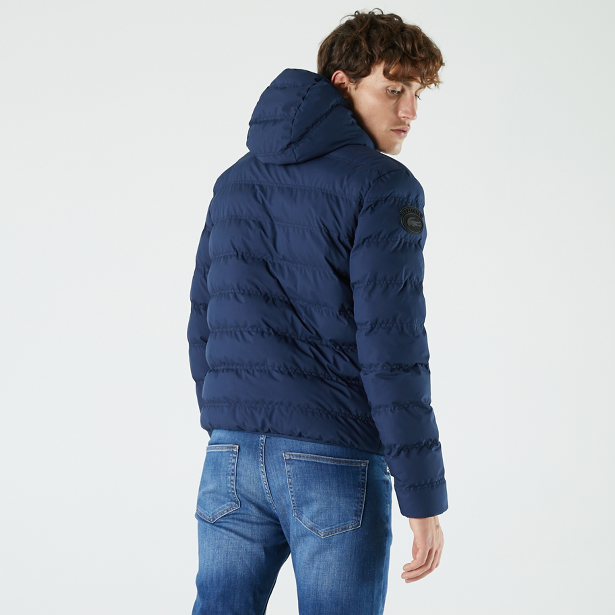 Lacoste Erkek Kapüşonlu Kapitone Mavi Mont