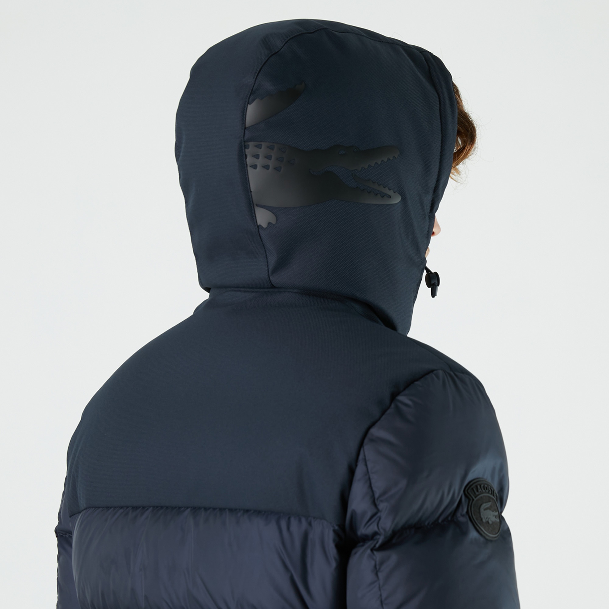 Lacoste Erkek Kapüşonlu Kapitone Lacivert Mont