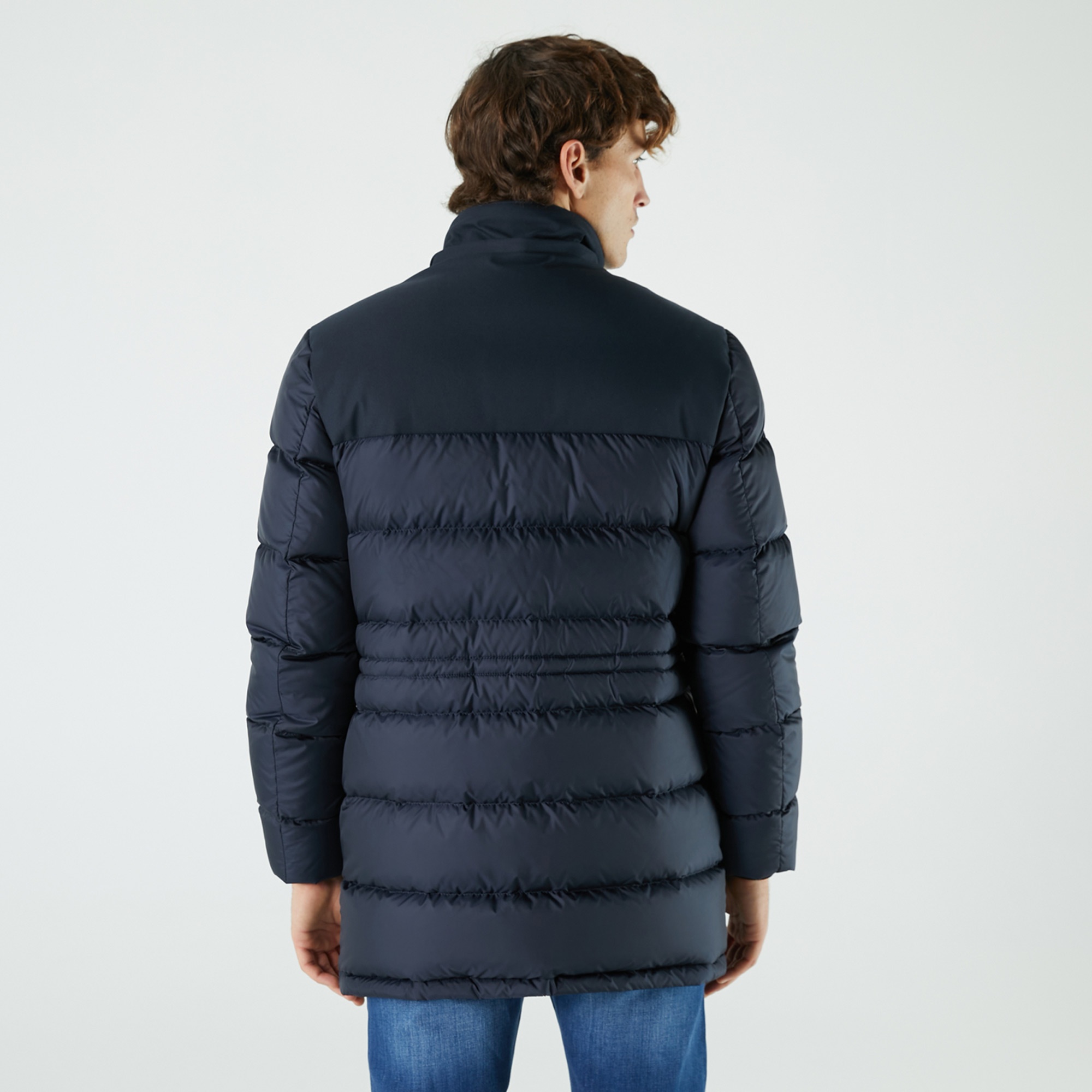 Lacoste Erkek Kapüşonlu Kapitone Lacivert Mont