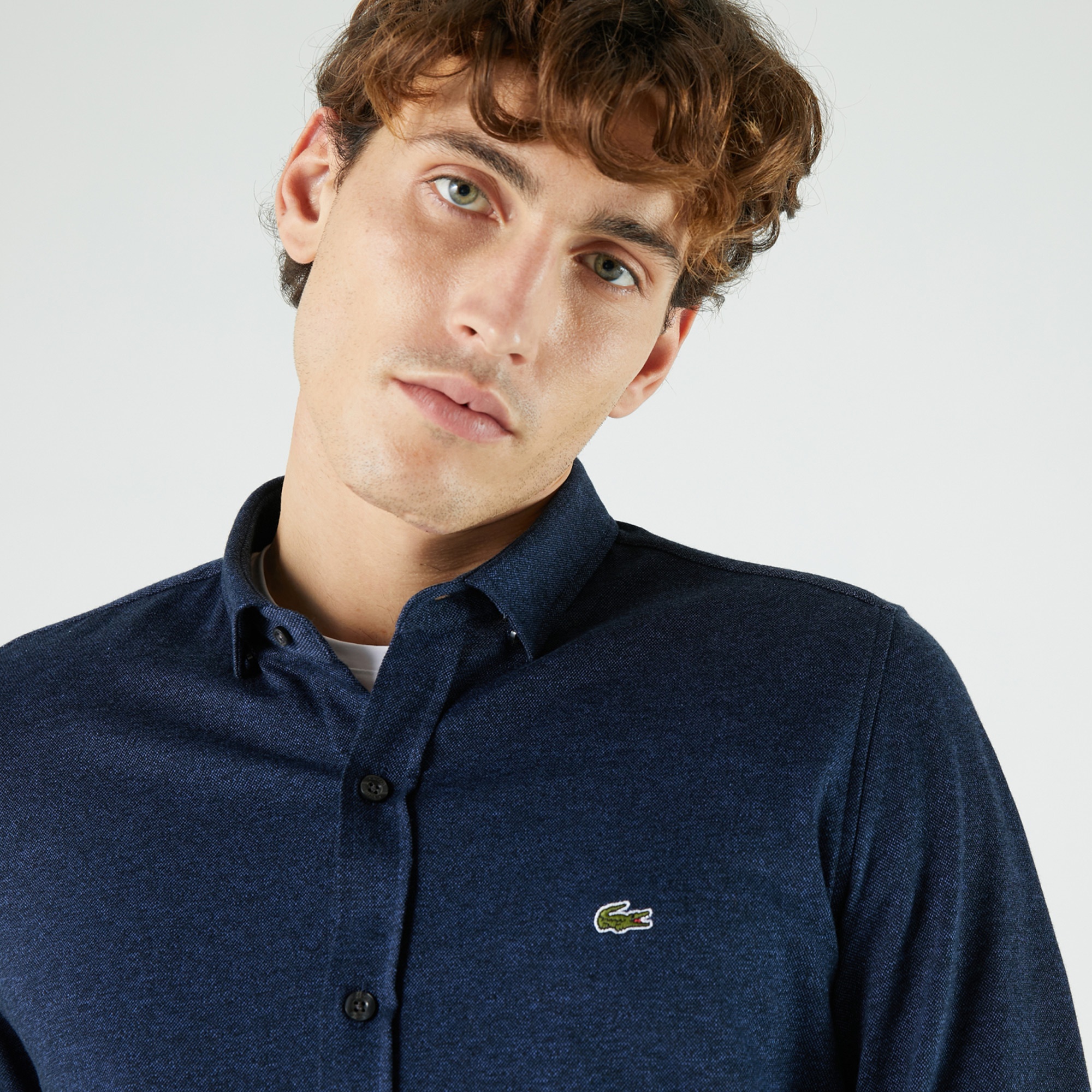 Lacoste Erkek Slim Fit Lacivert Gömlek