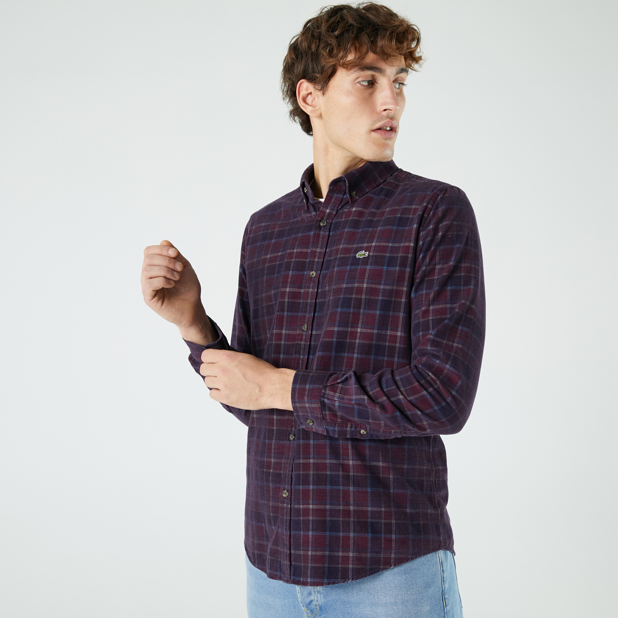 Lacoste Erkek Slim Fit Ekose Renkli Gömlek