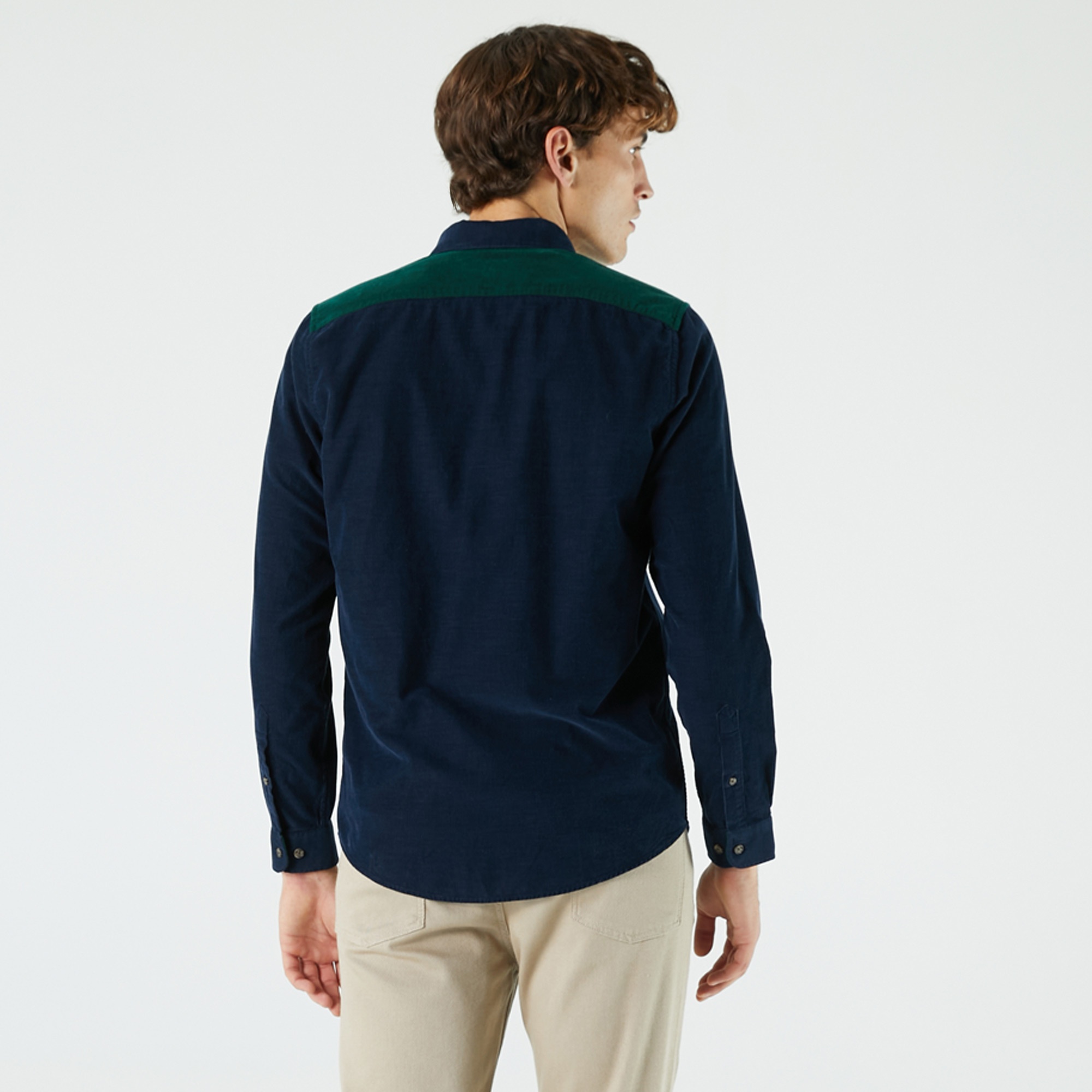 Lacoste Erkek Slim Fit Renk Bloklu Renkli Gömlek