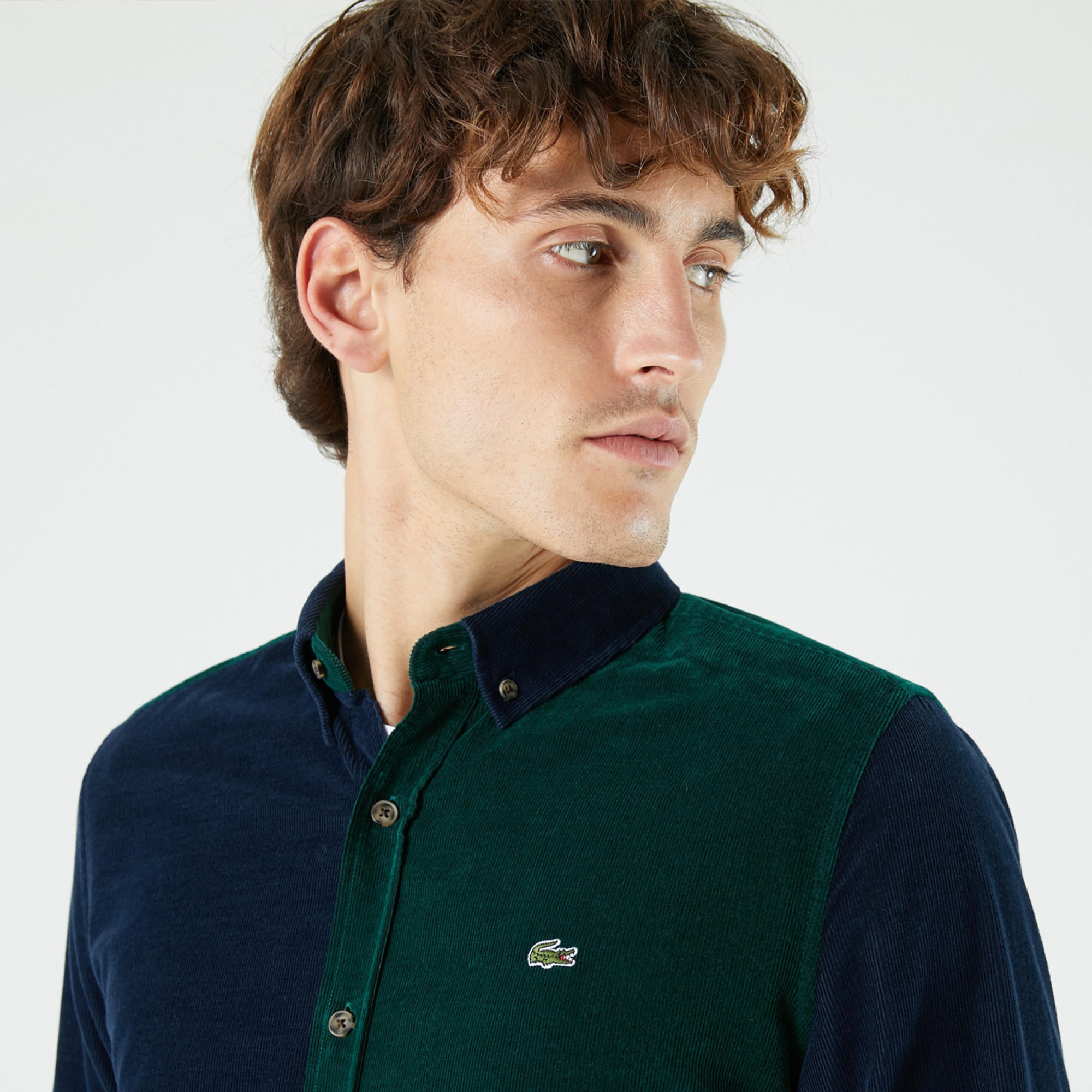 Lacoste Erkek Slim Fit Renk Bloklu Renkli Gömlek