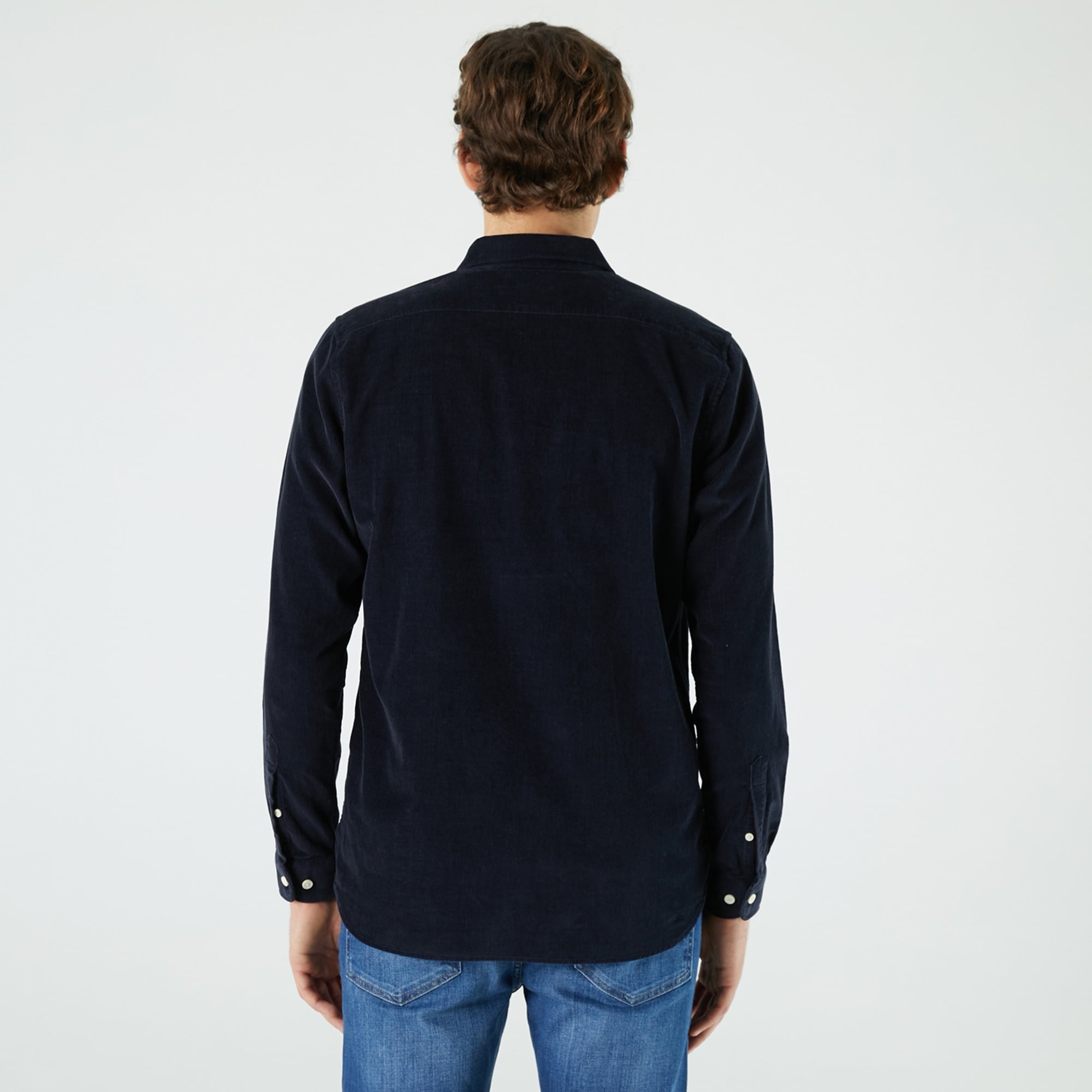 Lacoste Erkek Slim Fit Lacivert Kadife Gömlek