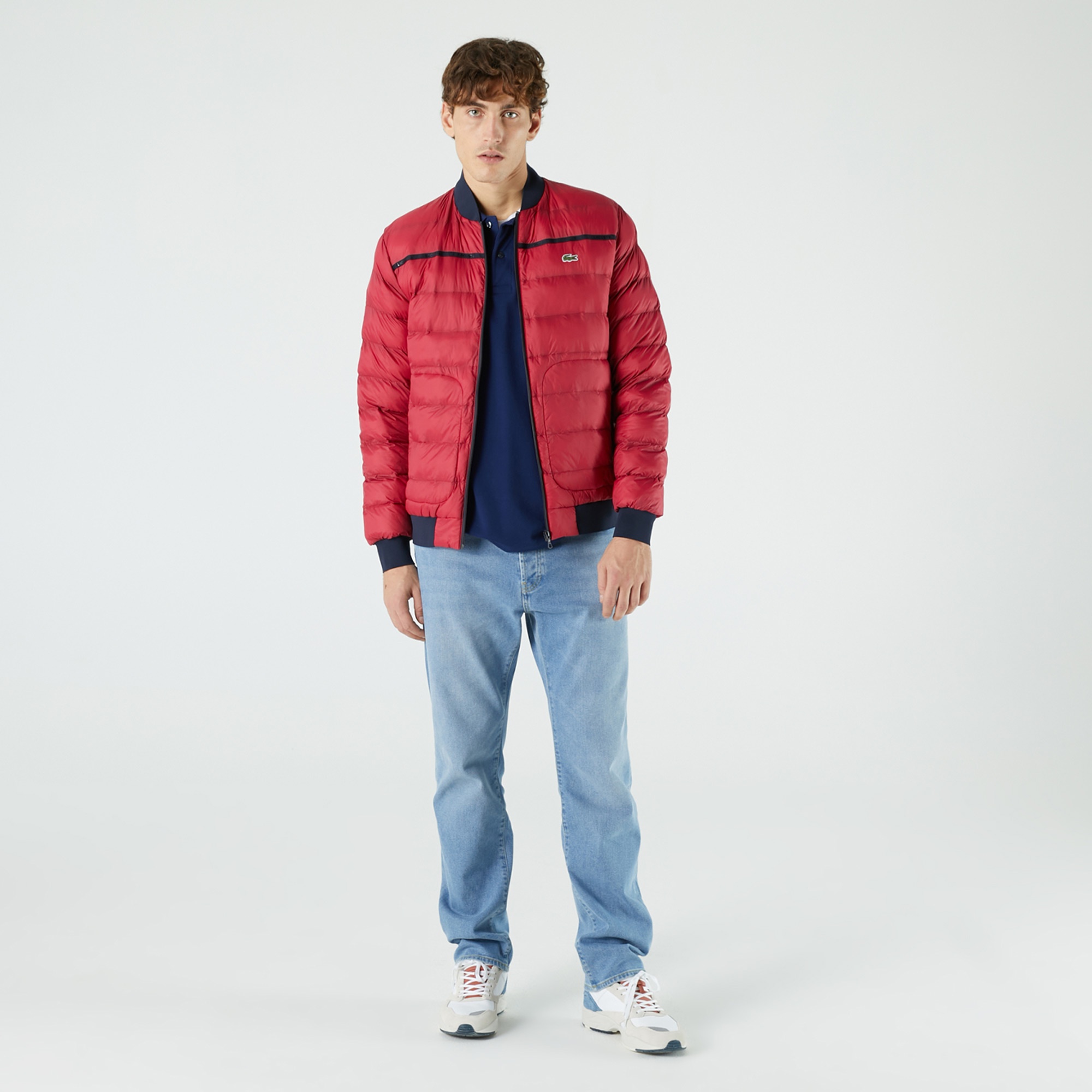 Lacoste Erkek Kapitone Koyu Kırmızı Mont