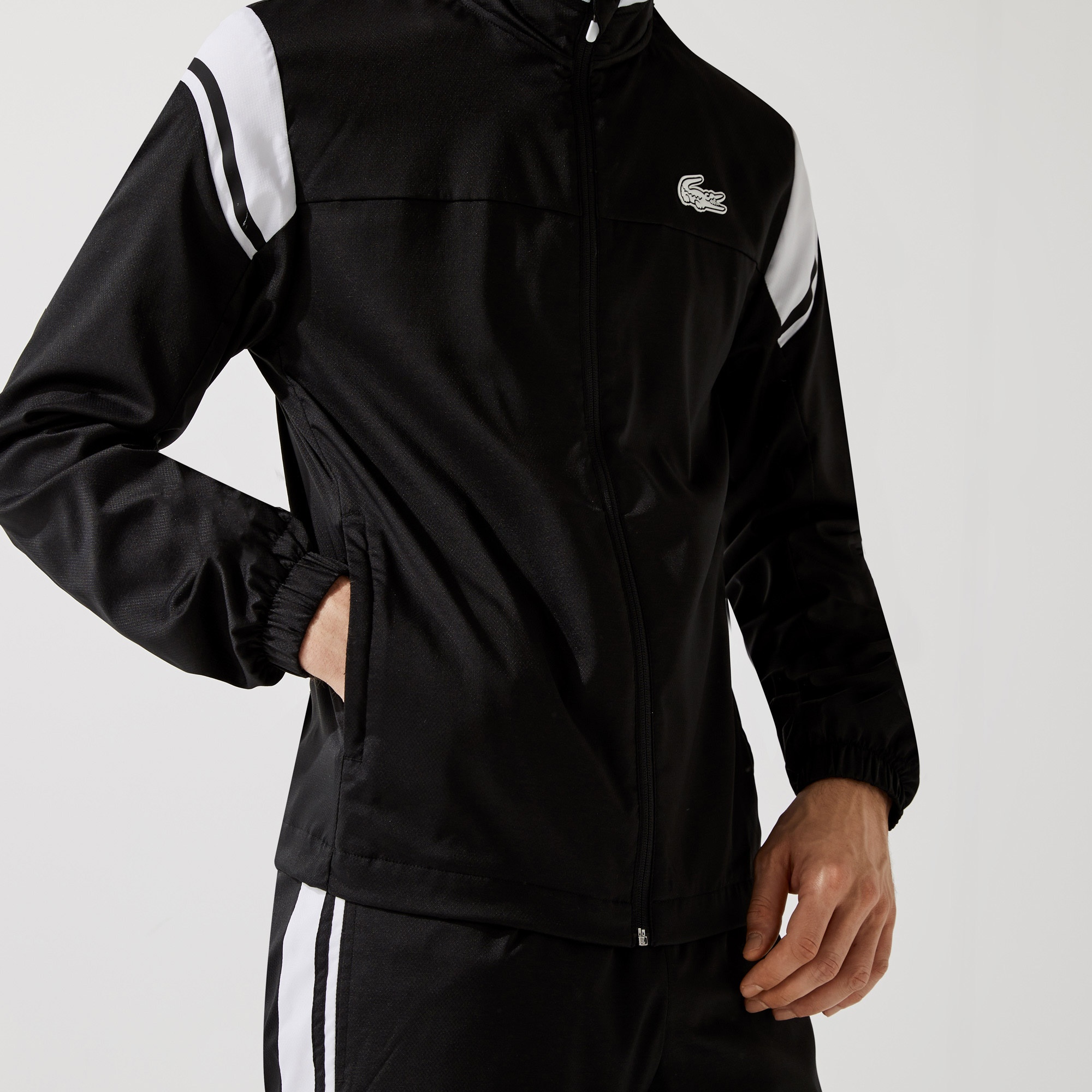 Lacoste SPORT Erkek Regular Fit Renk Bloklu Siyah Eşofman Takımı