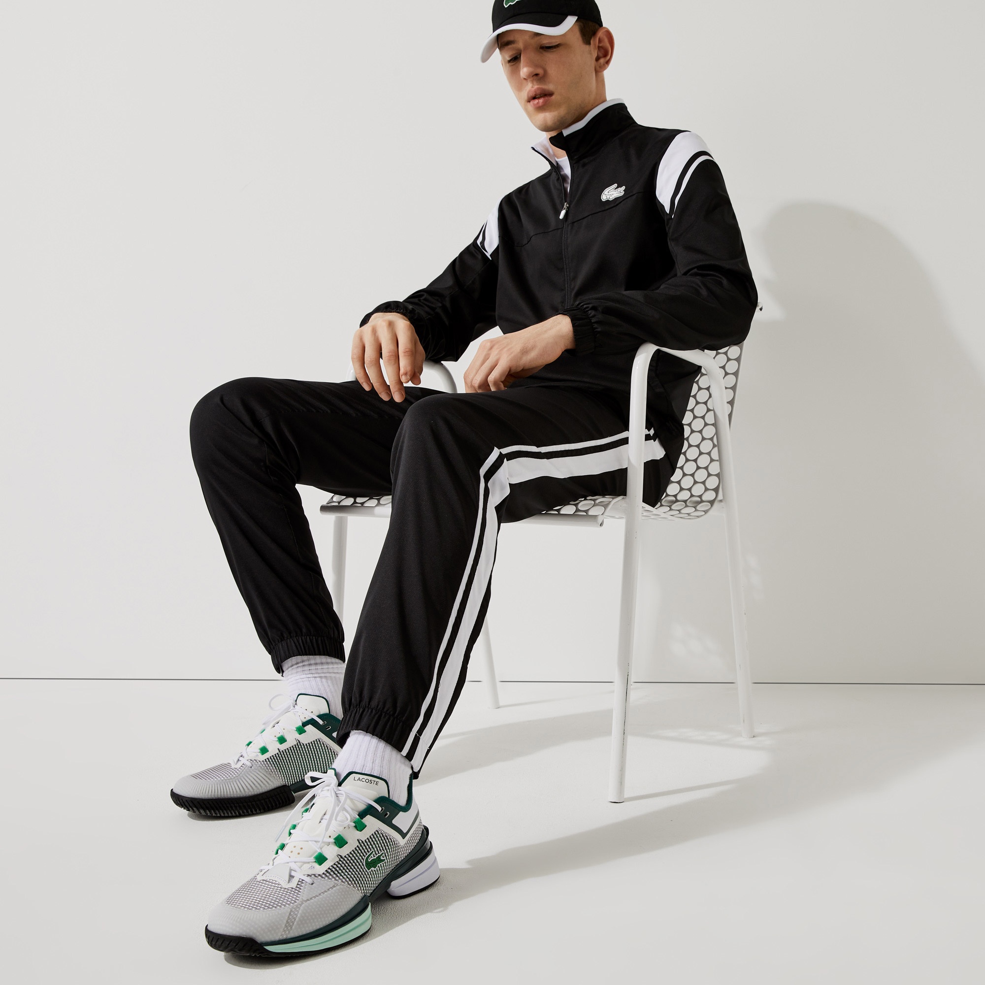 Lacoste SPORT Erkek Regular Fit Renk Bloklu Siyah Eşofman Takımı