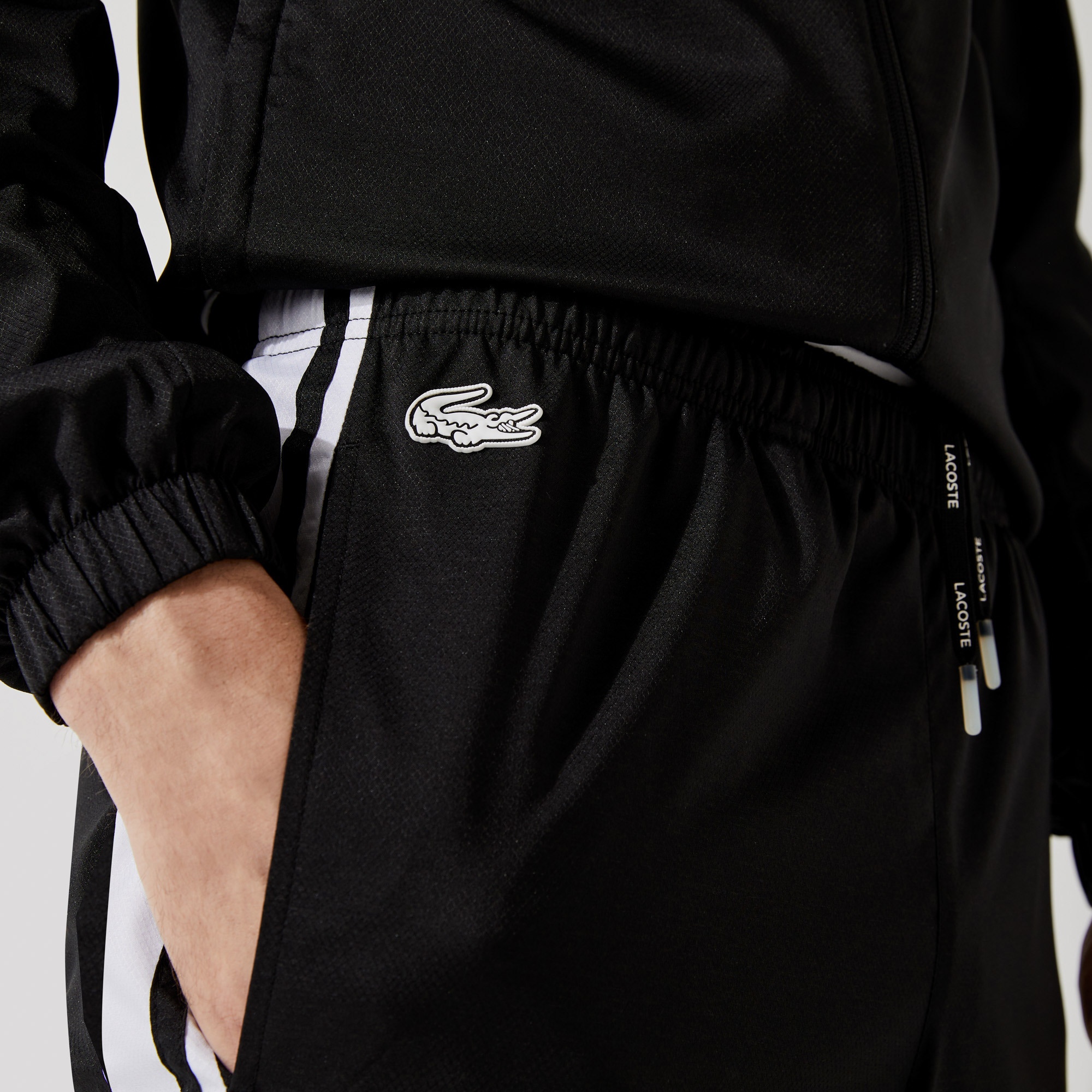 Lacoste SPORT Erkek Regular Fit Renk Bloklu Siyah Eşofman Takımı