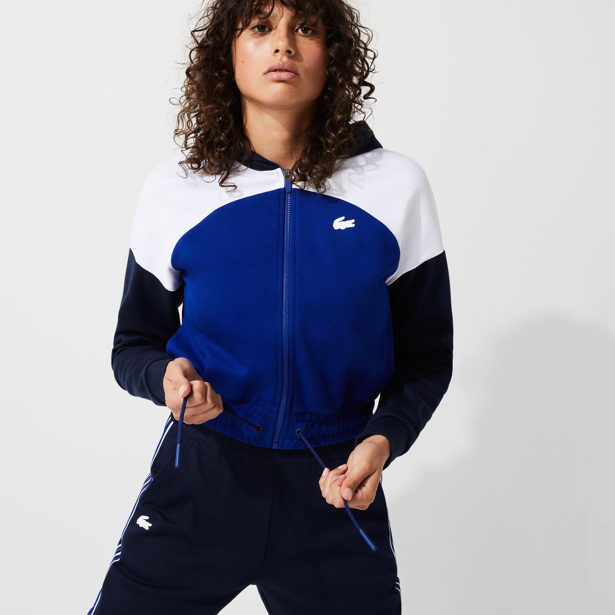 Lacoste SPORT Kadın Regular Fit Kapüşonlu Renk Bloklu Renkli Sweatshirt