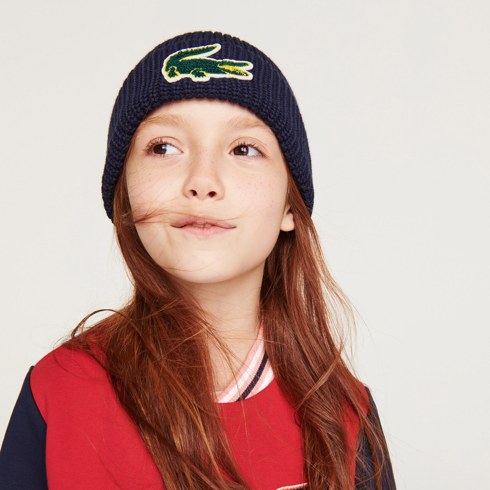 Lacoste Kız Çocuk Baskılı Lacivert Bere