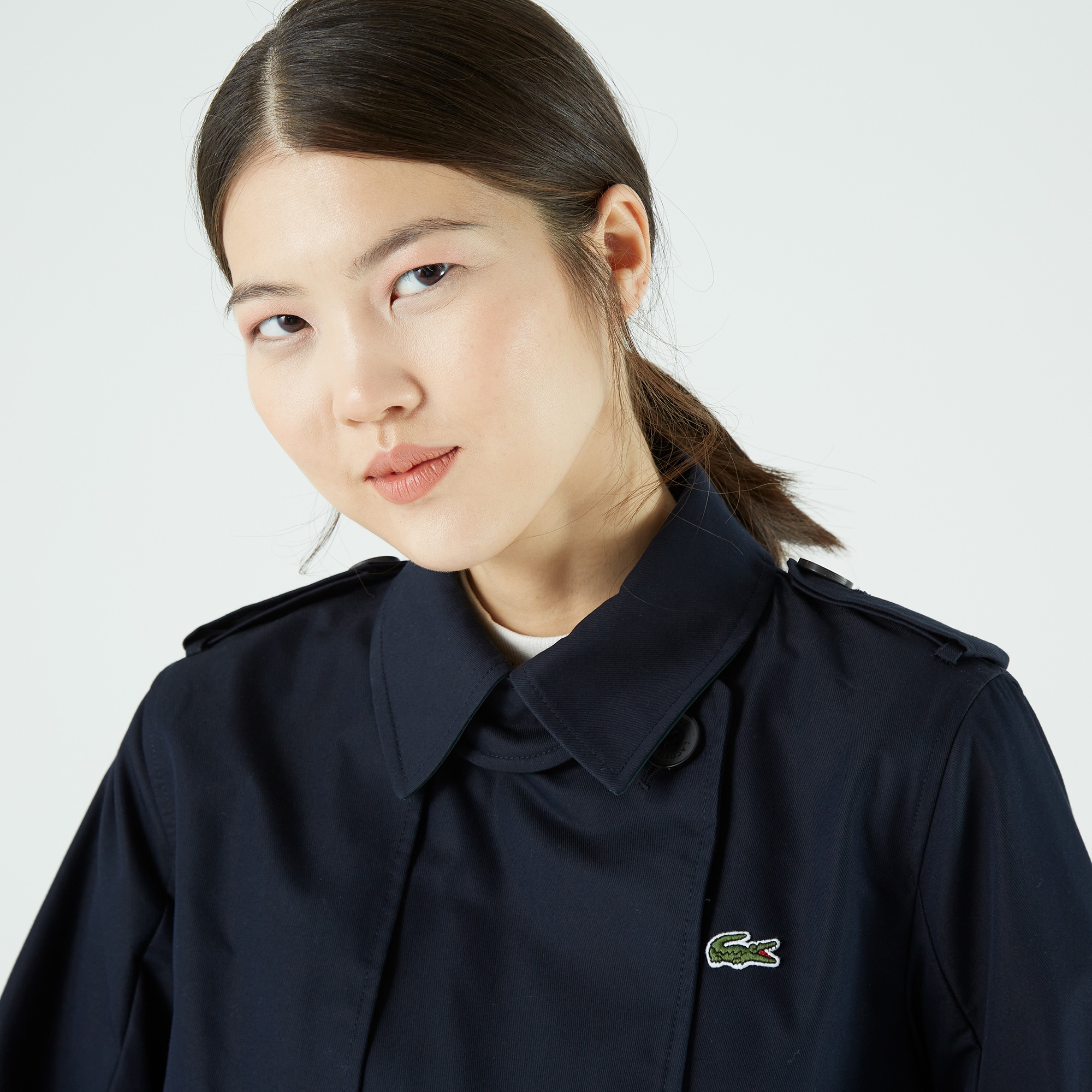 Lacoste Kadın Lacivert Trençkot