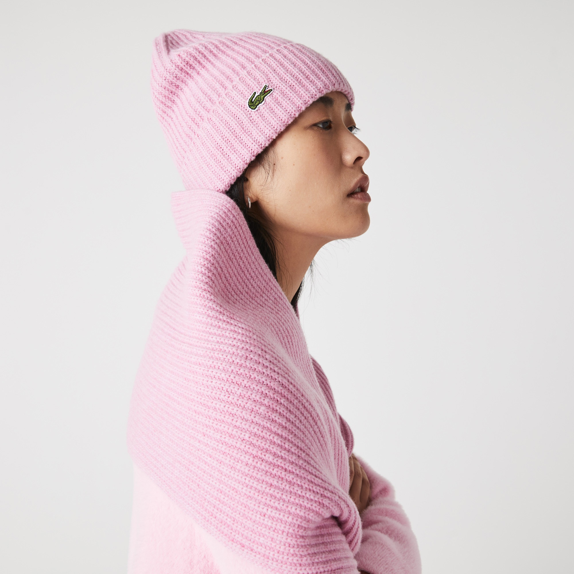 Lacoste Kadın Yün Pembe Bere