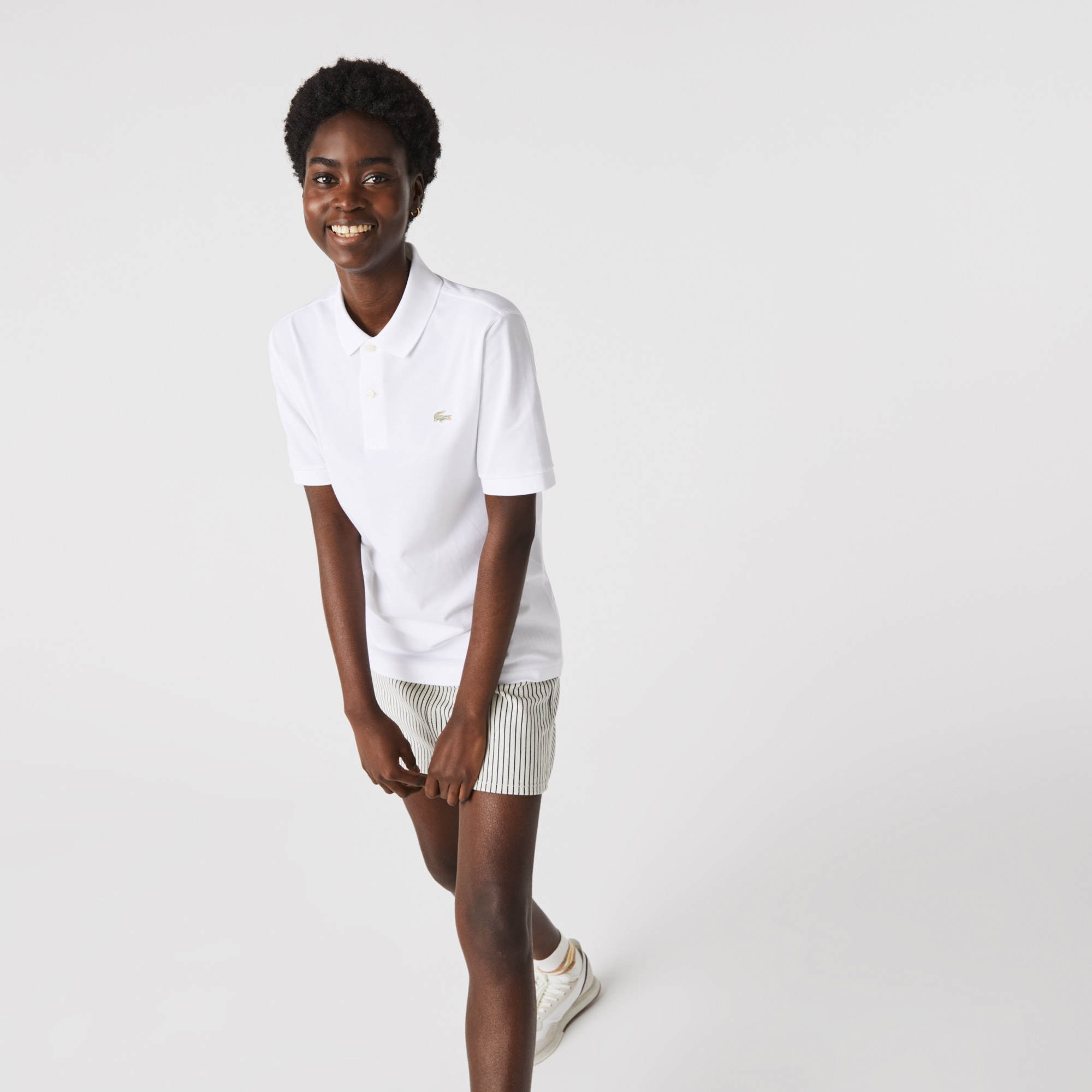 Lacoste L!VE Unisex Relaxed Fit Beyaz Polo