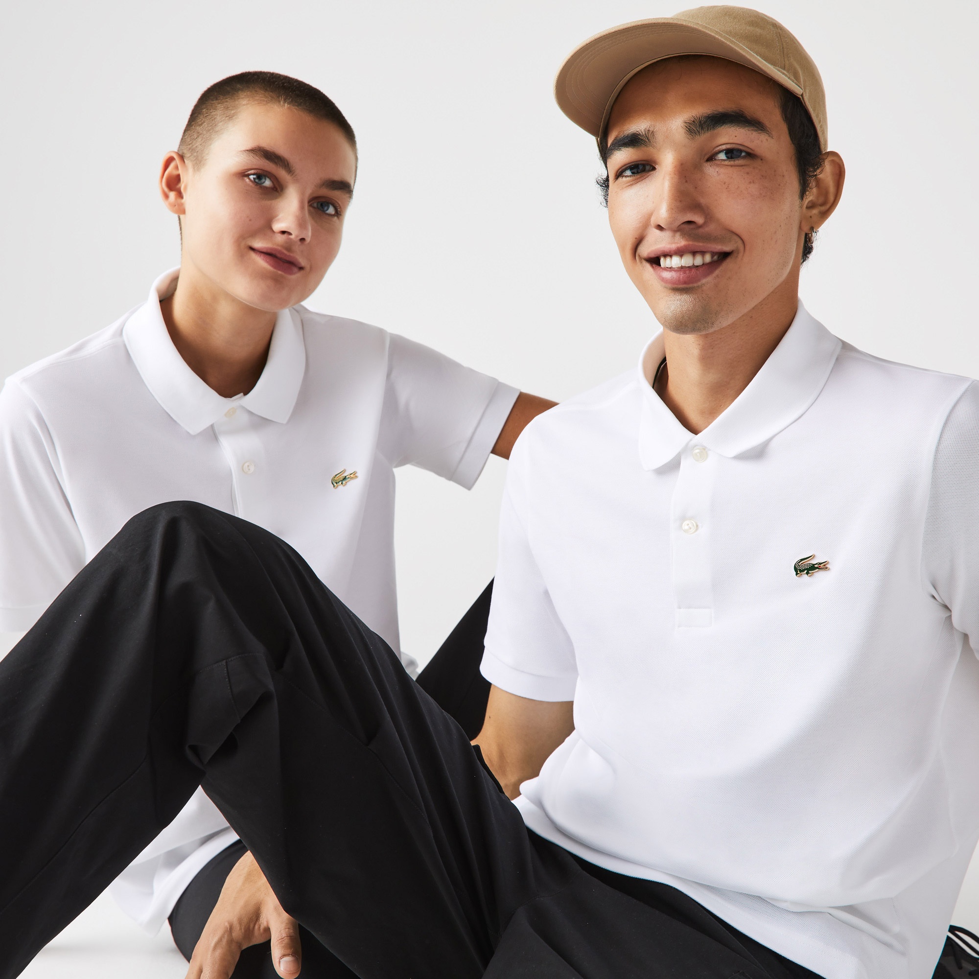 Lacoste L!VE Unisex Relaxed Fit Beyaz Polo