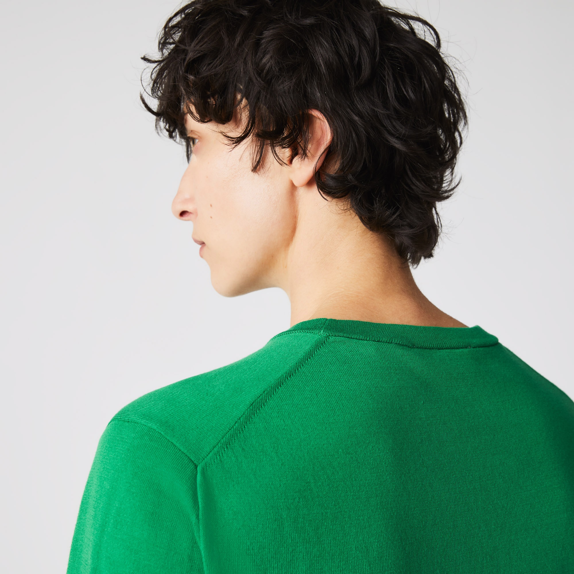 Lacoste Kadın Bisiklet Yaka Yeşil Kazak