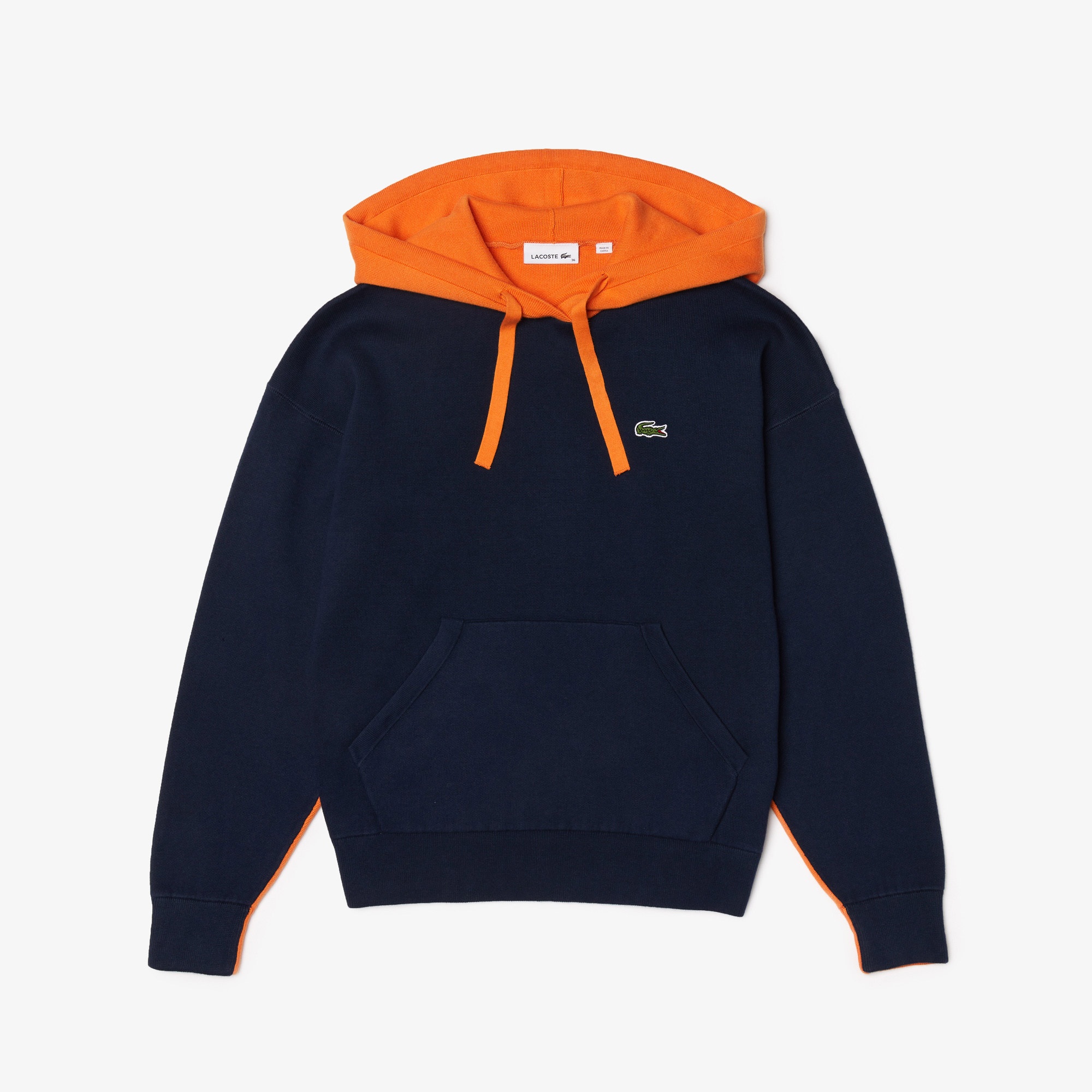 Lacoste Kadın Regular Fit Kapüşonlu Renk Bloklu Lacivert Kazak