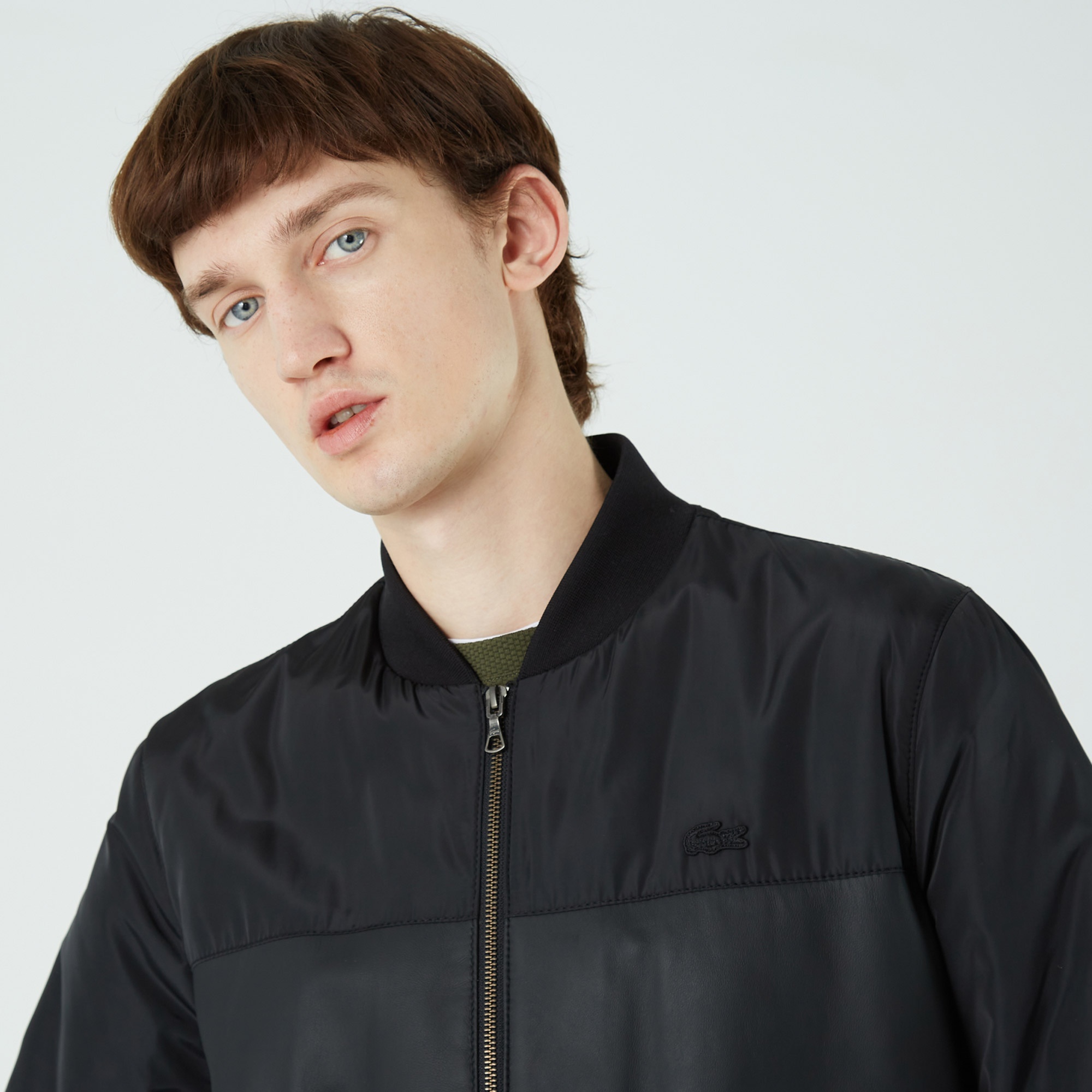 Lacoste Erkek Renk Bloklu Siyah Mont