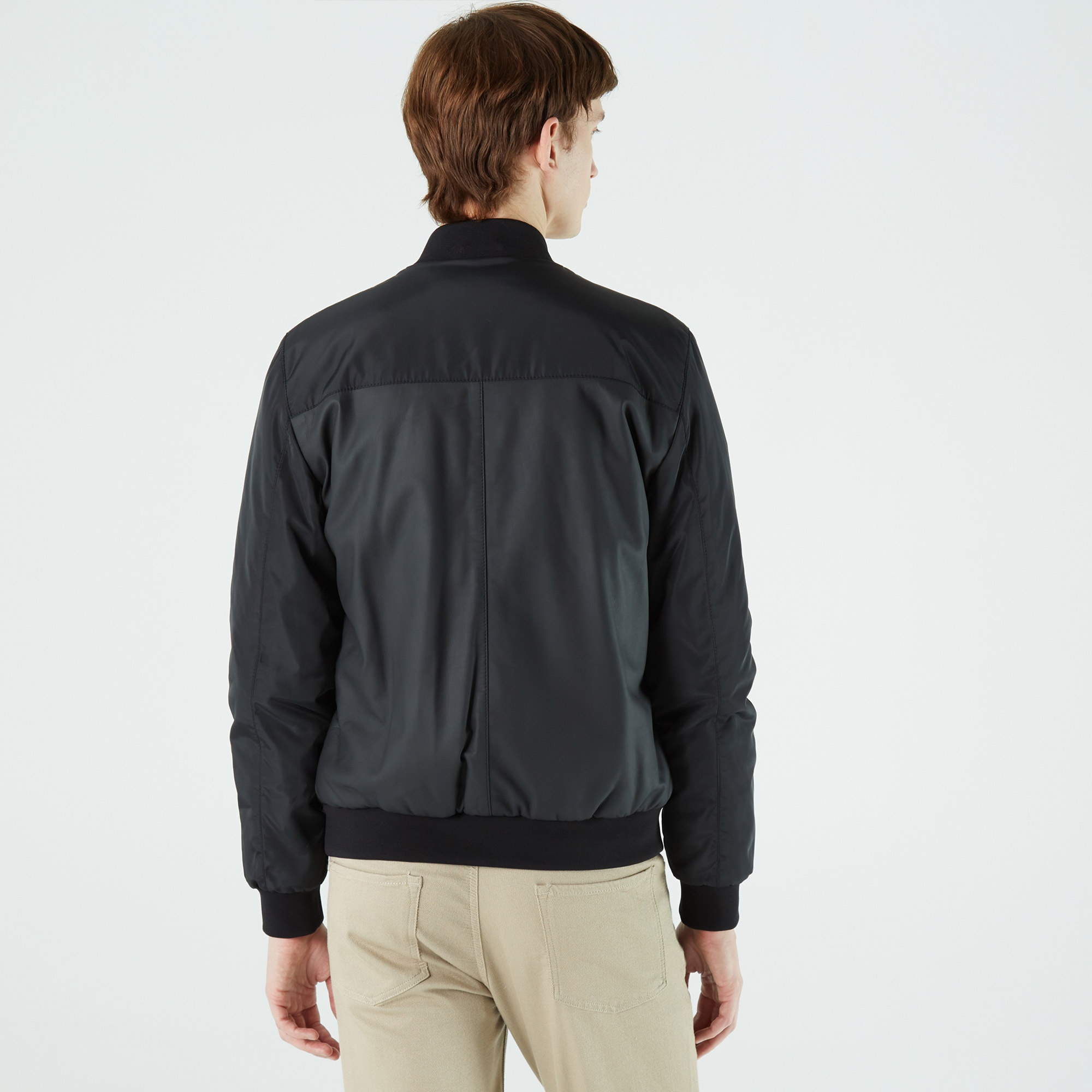 Lacoste Erkek Renk Bloklu Siyah Mont