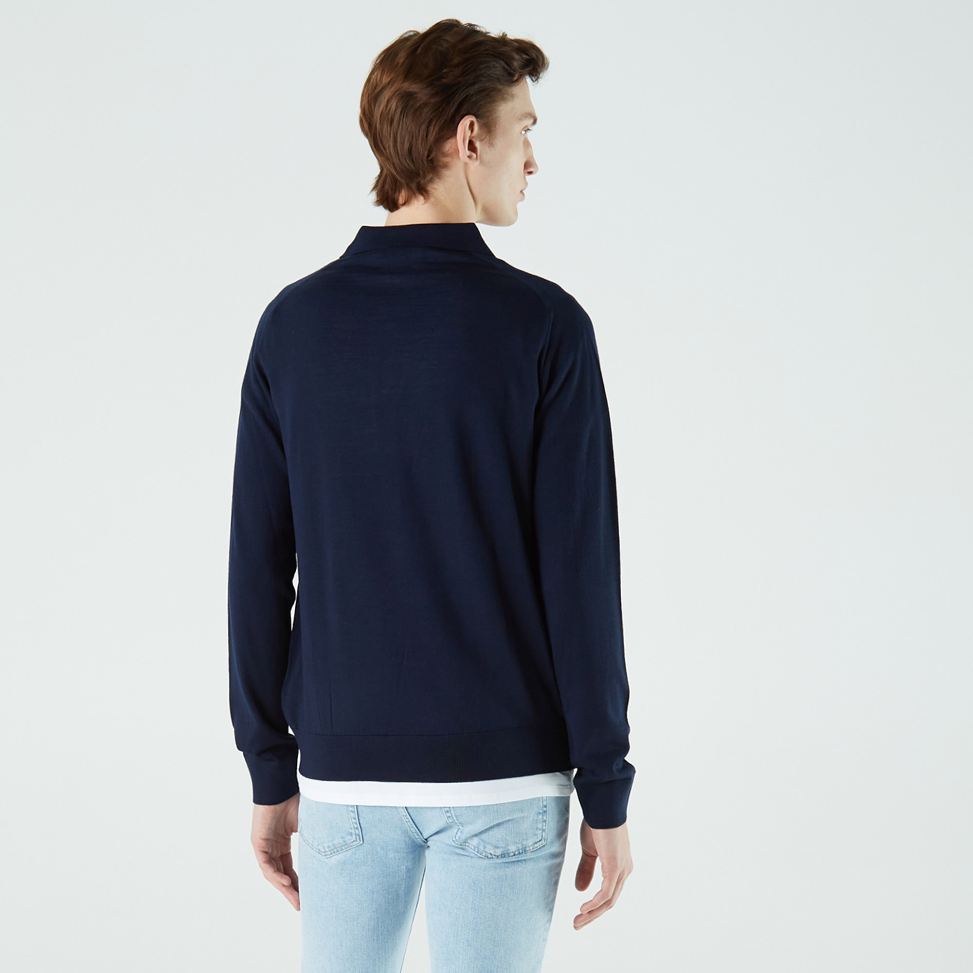 Lacoste Erkek Regular Fit Düğmeli Polo Yaka Lacivert Kazak