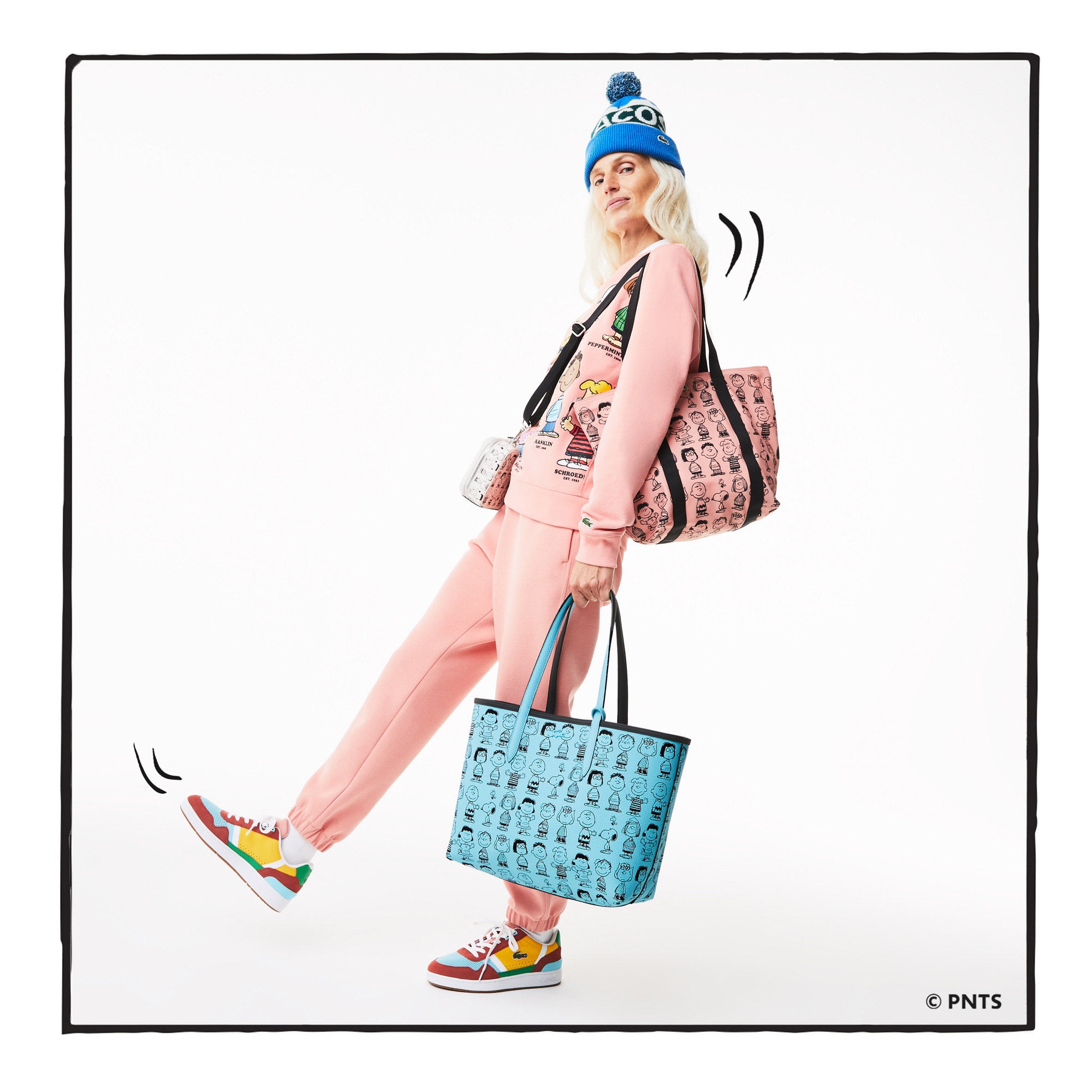 Lacoste x Peanuts Kadın Siyah - Mavi Çanta