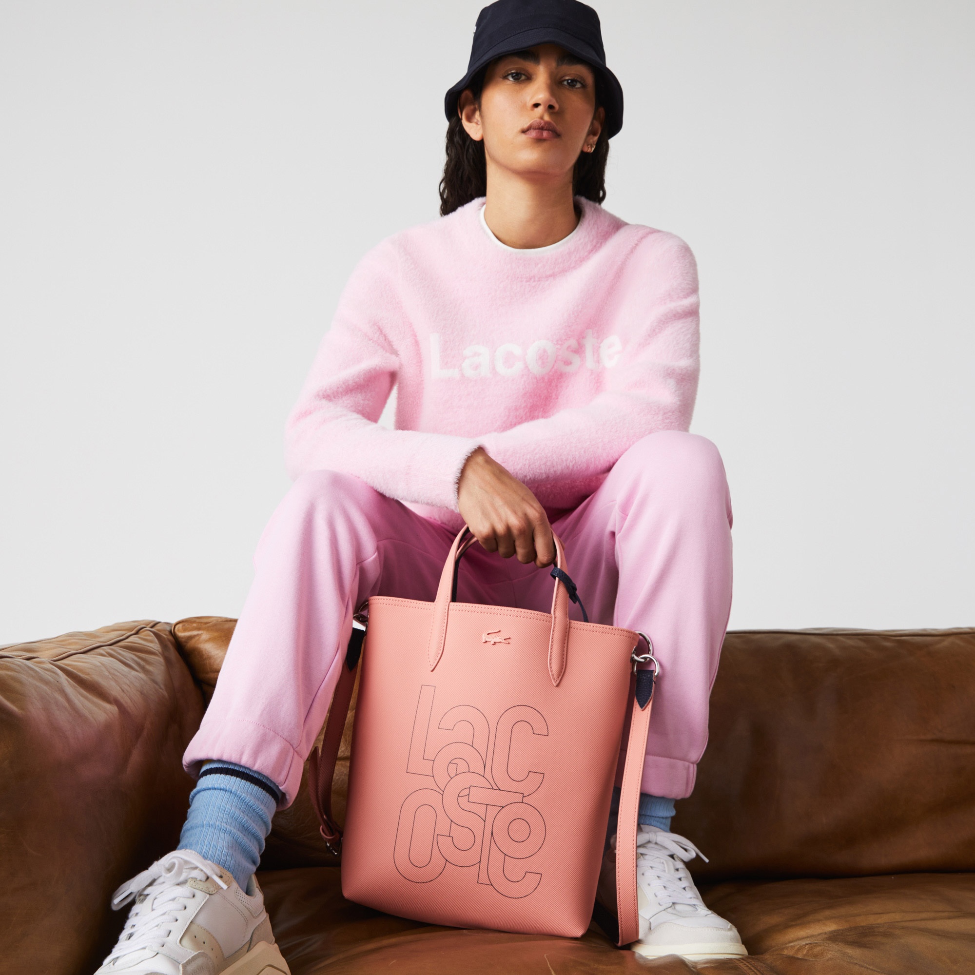 Lacoste Anna Seasonal Kadın Pembe-Lacivert Çift Taraflı Çanta