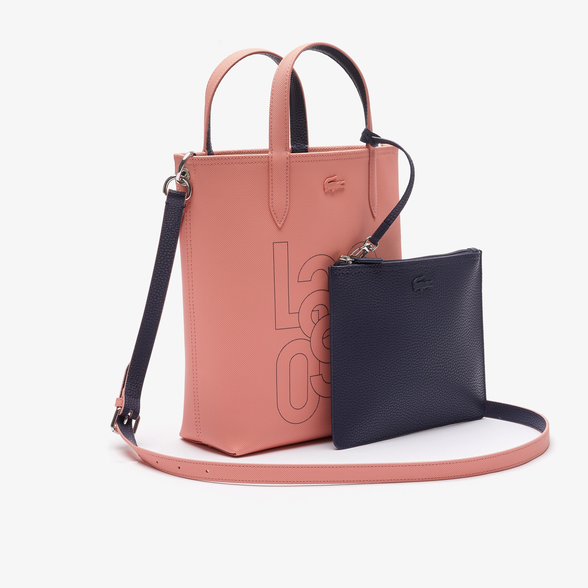 Lacoste Anna Seasonal Kadın Pembe-Lacivert Çift Taraflı Çanta