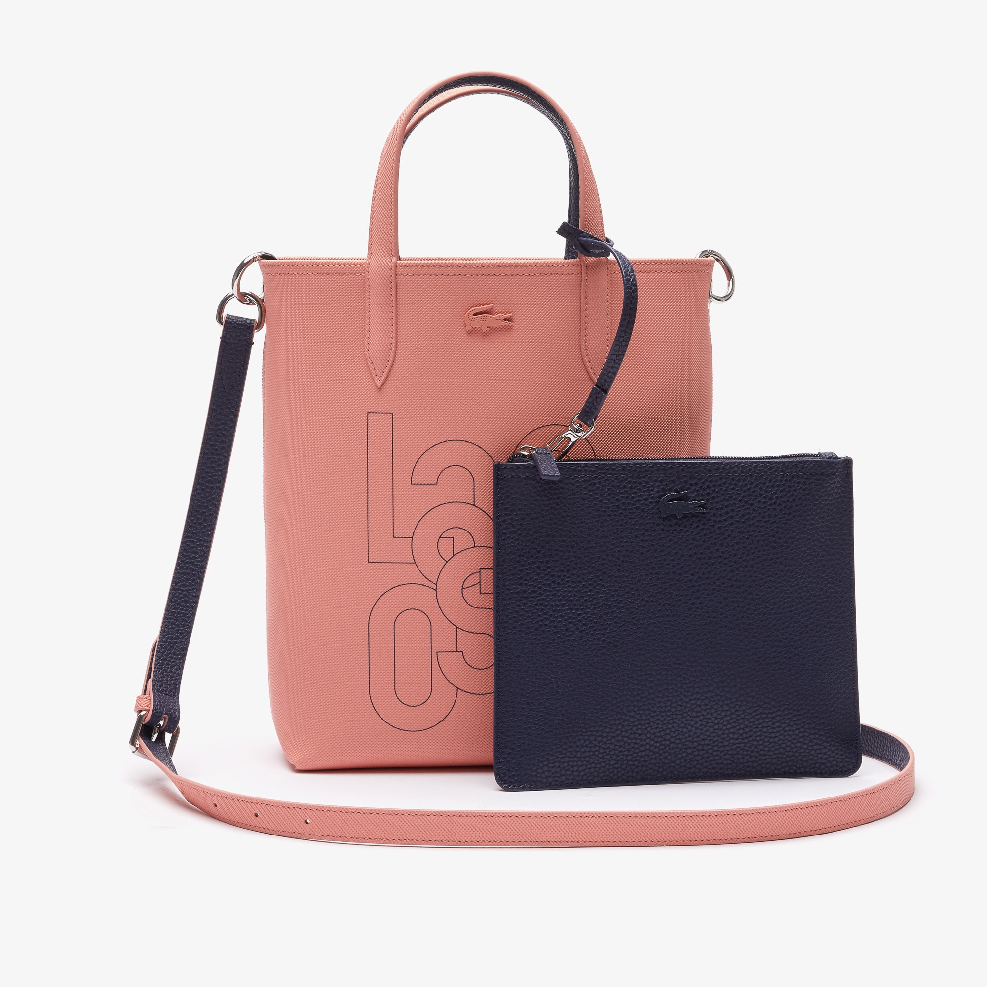 Lacoste Anna Seasonal Kadın Pembe-Lacivert Çift Taraflı Çanta