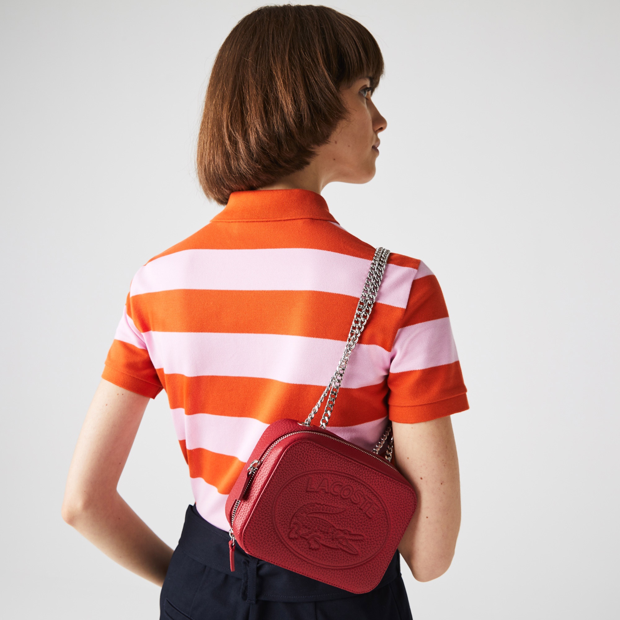 Lacoste Croco Crew Kadın Deri Kırmızı Çanta