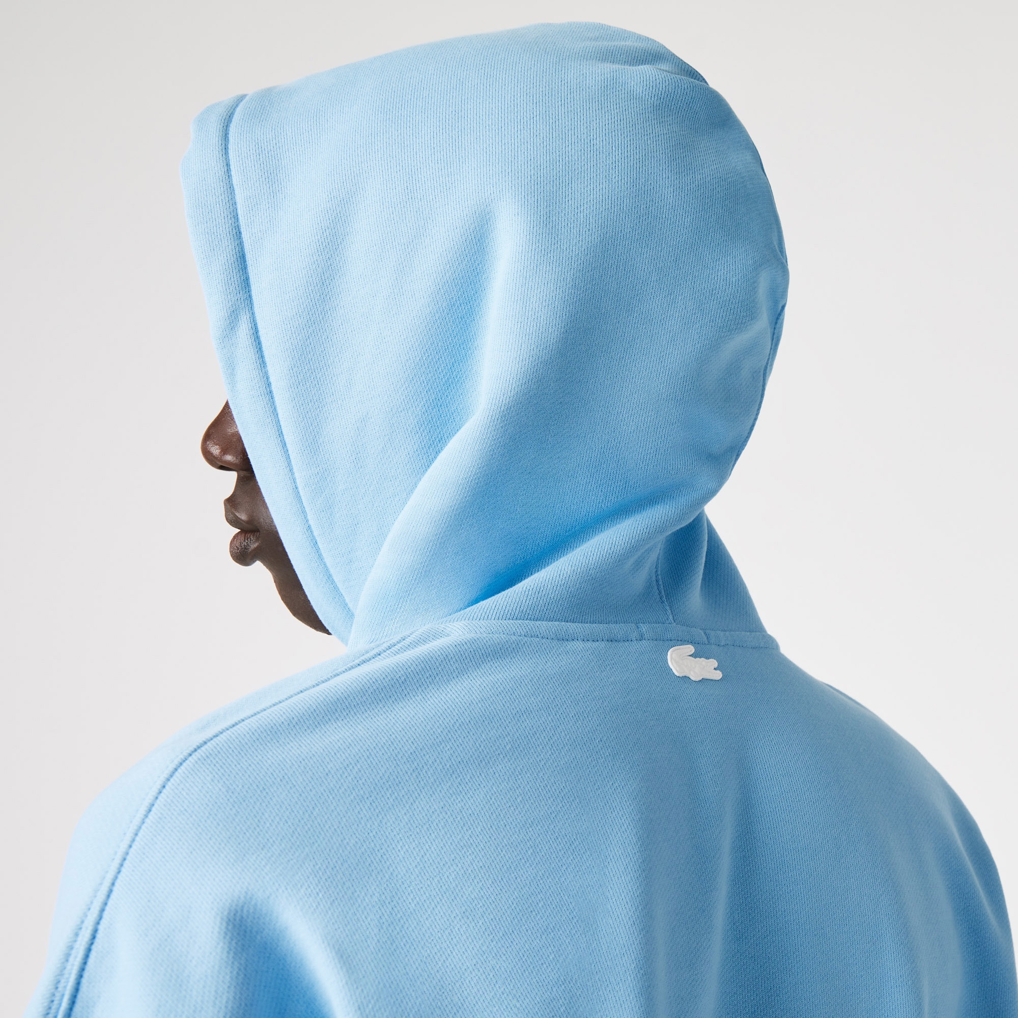 Lacoste L!VE Unisex Relaxed Fit Kapüşonlu Mavi Sweatshirt